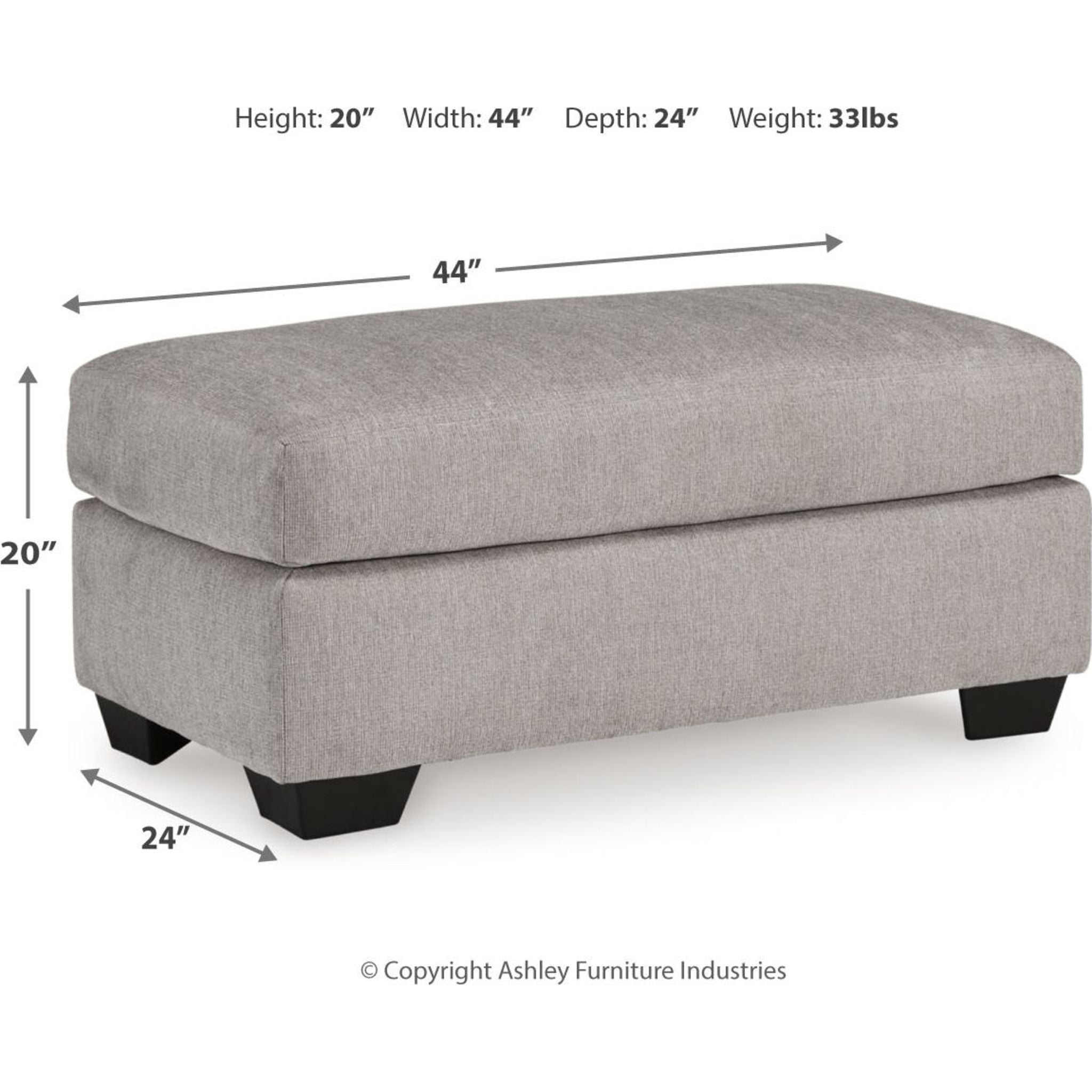 Avenal Park Ottoman with Soft Flannel Fabric - Perfect for Living Room, Bedroom & Home Decor - Cozy Footrest & Extra Seating