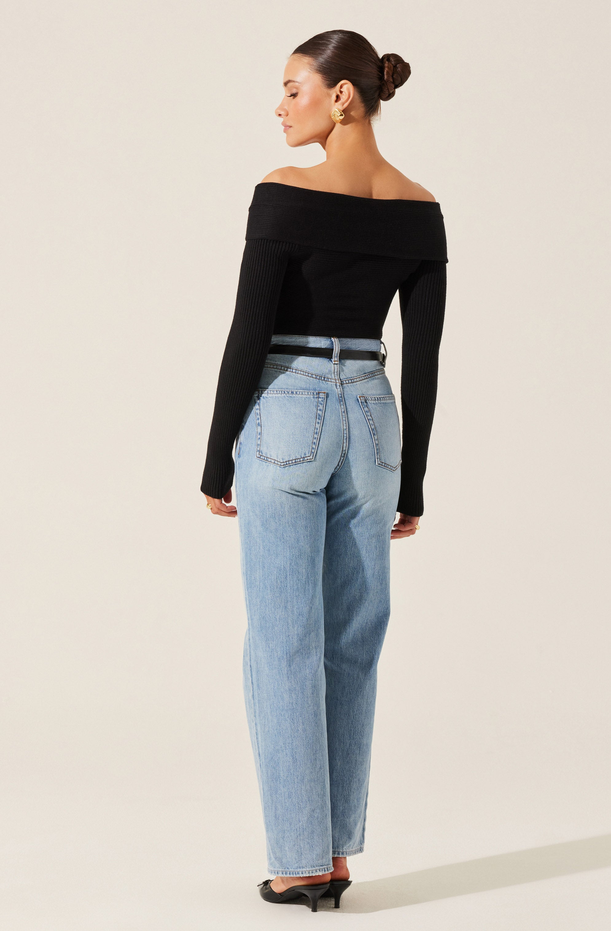 Off Shoulder Crossover Sweater Women's Fashion - Casual Knit Pullover for Fall & Winter - Perfect for Date Night, Office Wear & Weekend Outfits