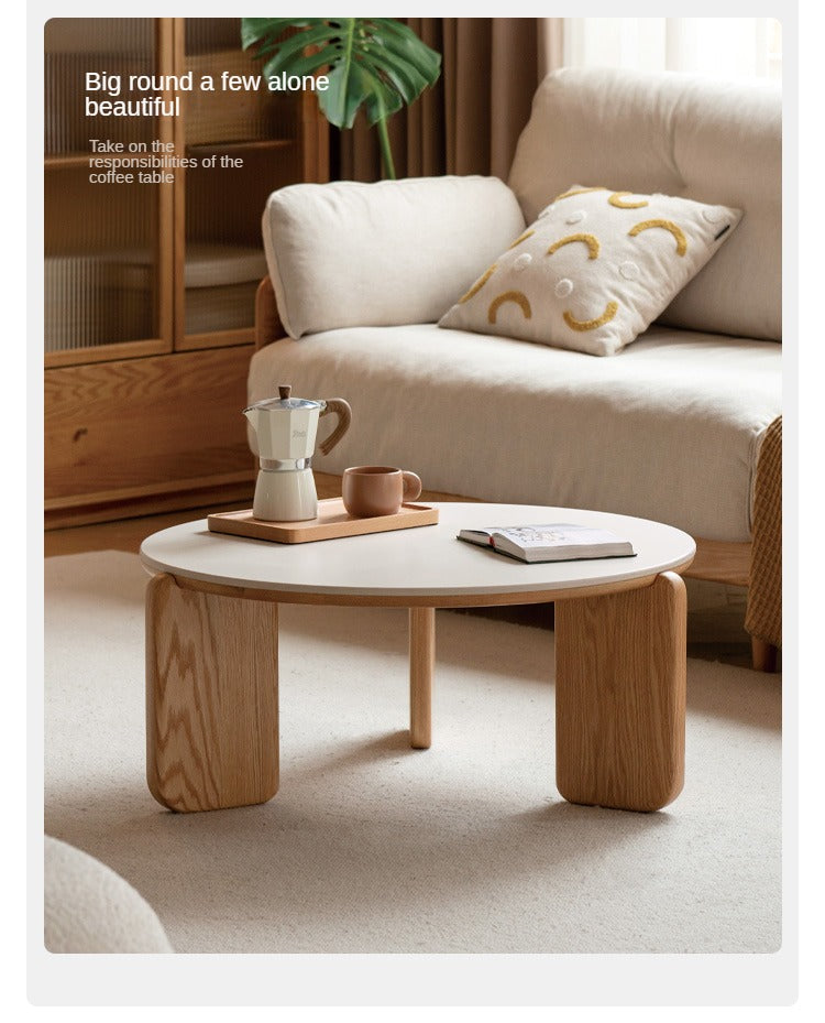 Solid Wood Coffee Table - Oak, Ash, Poplar with Slate Top | Rustic Modern Living Room Furniture for Home Decor & Entertainment Areas