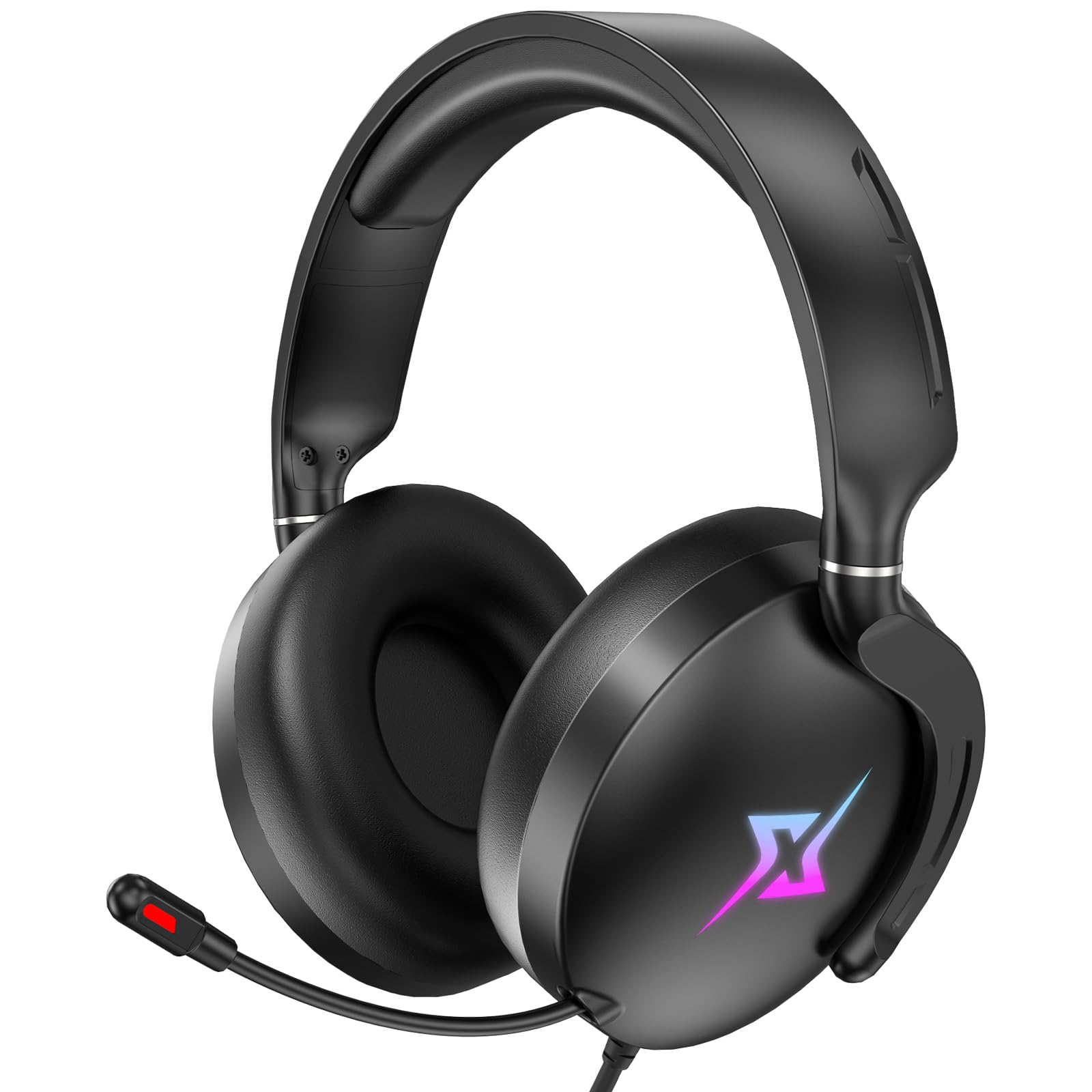 Premium Gaming Headset with Noise-Canceling Microphone - Compatible with PC, PS4, PS5, Nintendo Switch, Xbox One & Series X|S - 3.5mm Wired Over-Ear Headphones (Black) - Perfect for Esports, Streaming & Online Multiplayer Games