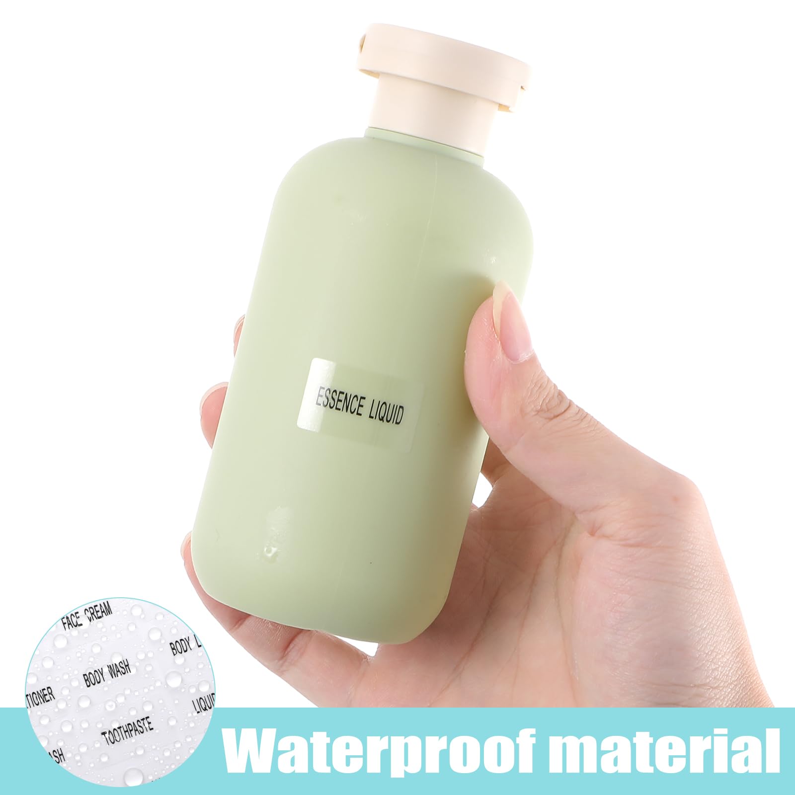 180Pcs Waterproof Stickers for Travel Size Bottles & Cosmetic Jars - Clear Removable Labels for Bathroom Organization, Lotion, Cream, Body Wash & Shampoo - Perfect for Home, Travel & Beauty Product Storage