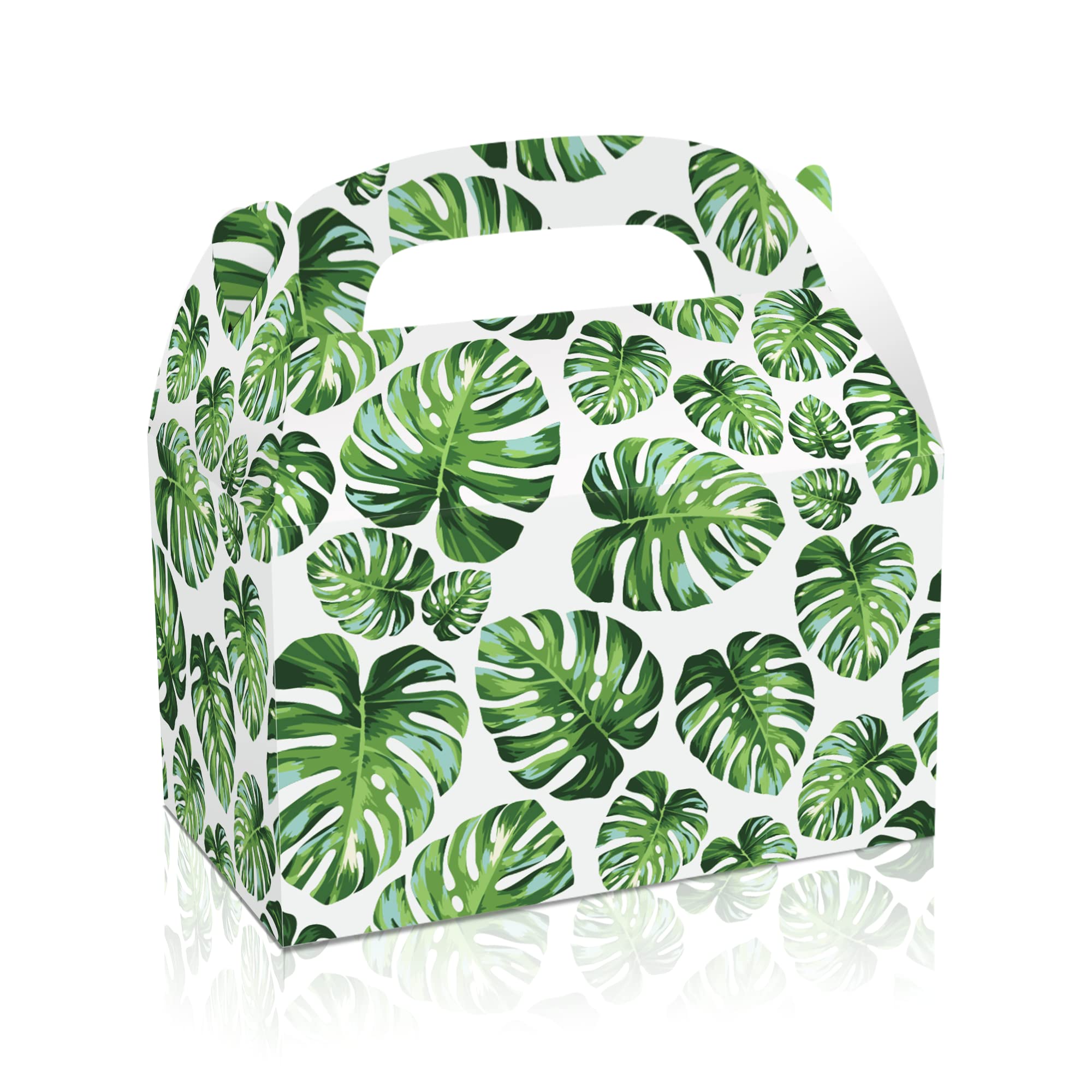 12PCS Tropical Palm Leaf Party Favor Boxes - Eco-Friendly Treat Bags for Birthday, Baby Shower & Summer Themed Events - Perfect for Hawaiian Luau, Beach Party & Tropical Decorations