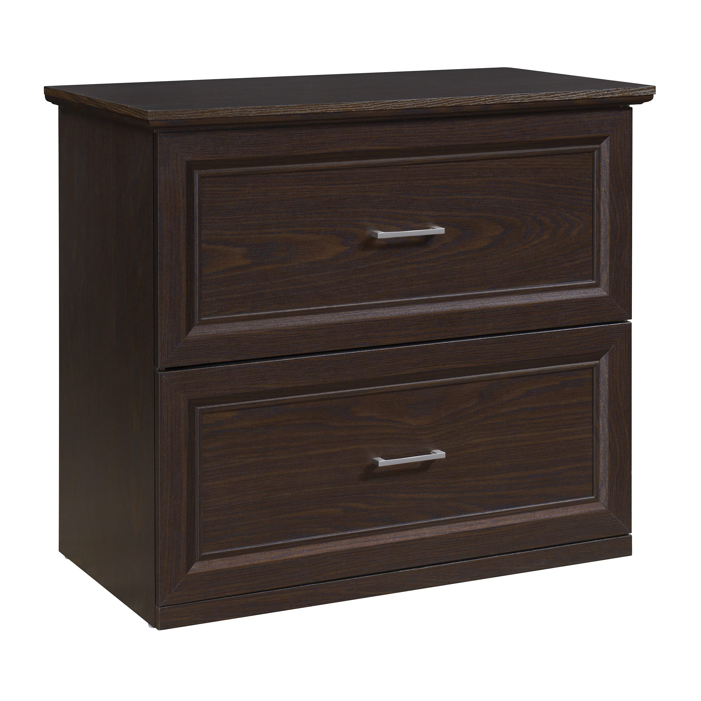 OSP Jefferson 2-Drawer Lateral File Cabinet - Euro-Style Drawer Glides & Lockdowel Fastening System - Espresso Finish - Office Storage & Organization Solution for Home & Business Use