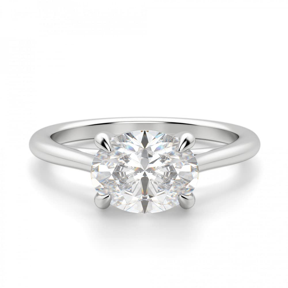 4 CT Oval Moissanite Engagement Ring Set for Women - Vintage Halo-Setting Wedding Band & Solitaire Promise Ring - Antique Silver Bridal Jewelry for Anniversaries, Proposals & Special Occasions