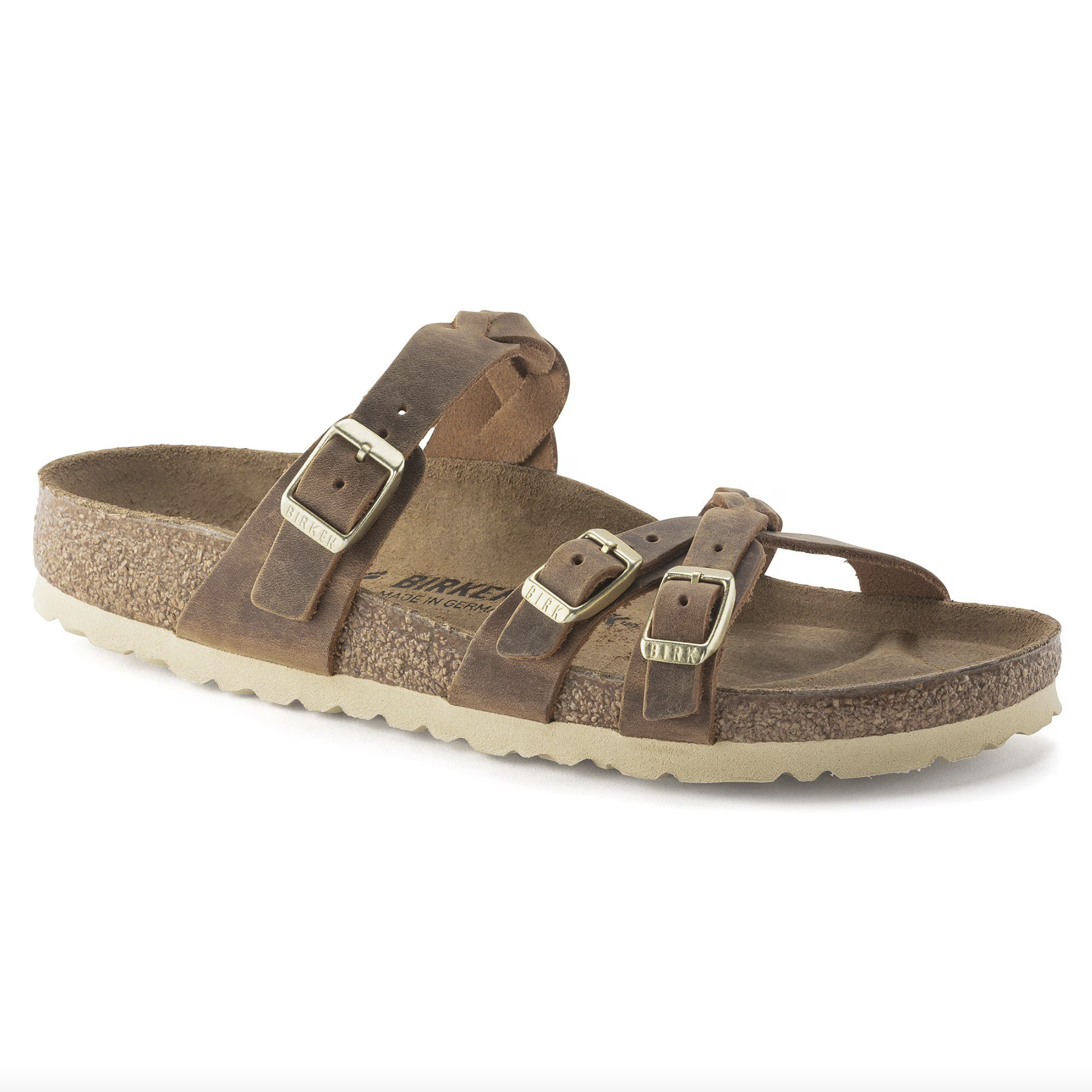 Birkenstock Women's Franca Braided Oiled Leather Sandals - Comfortable Adjustable Straps for Walking, Travel & Summer Outfits