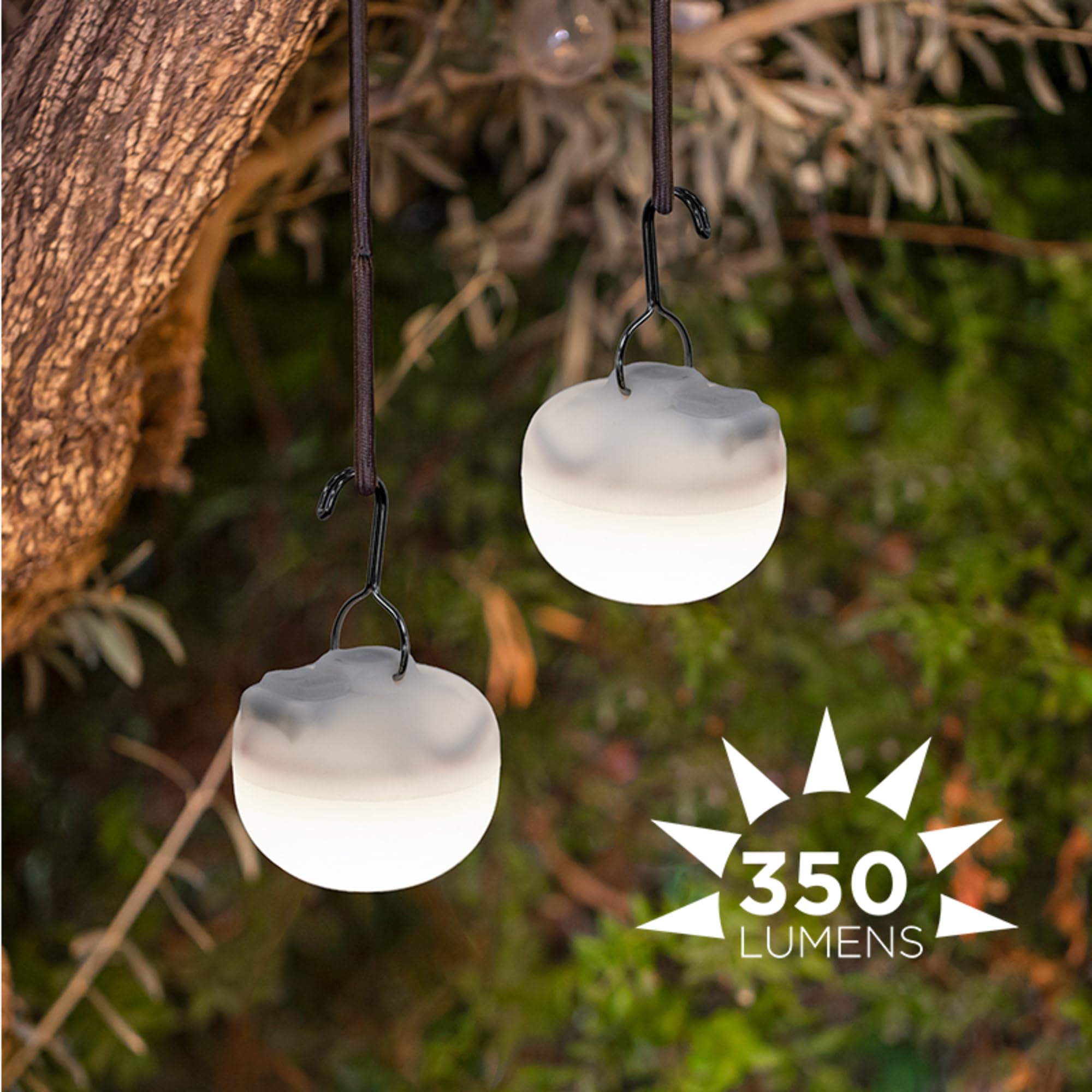 Newgarden Cherry Mini (Set of 3) Portable Rechargeable LED Light Bulbs - Perfect for Camping, Emergency Kits, and Home Decor