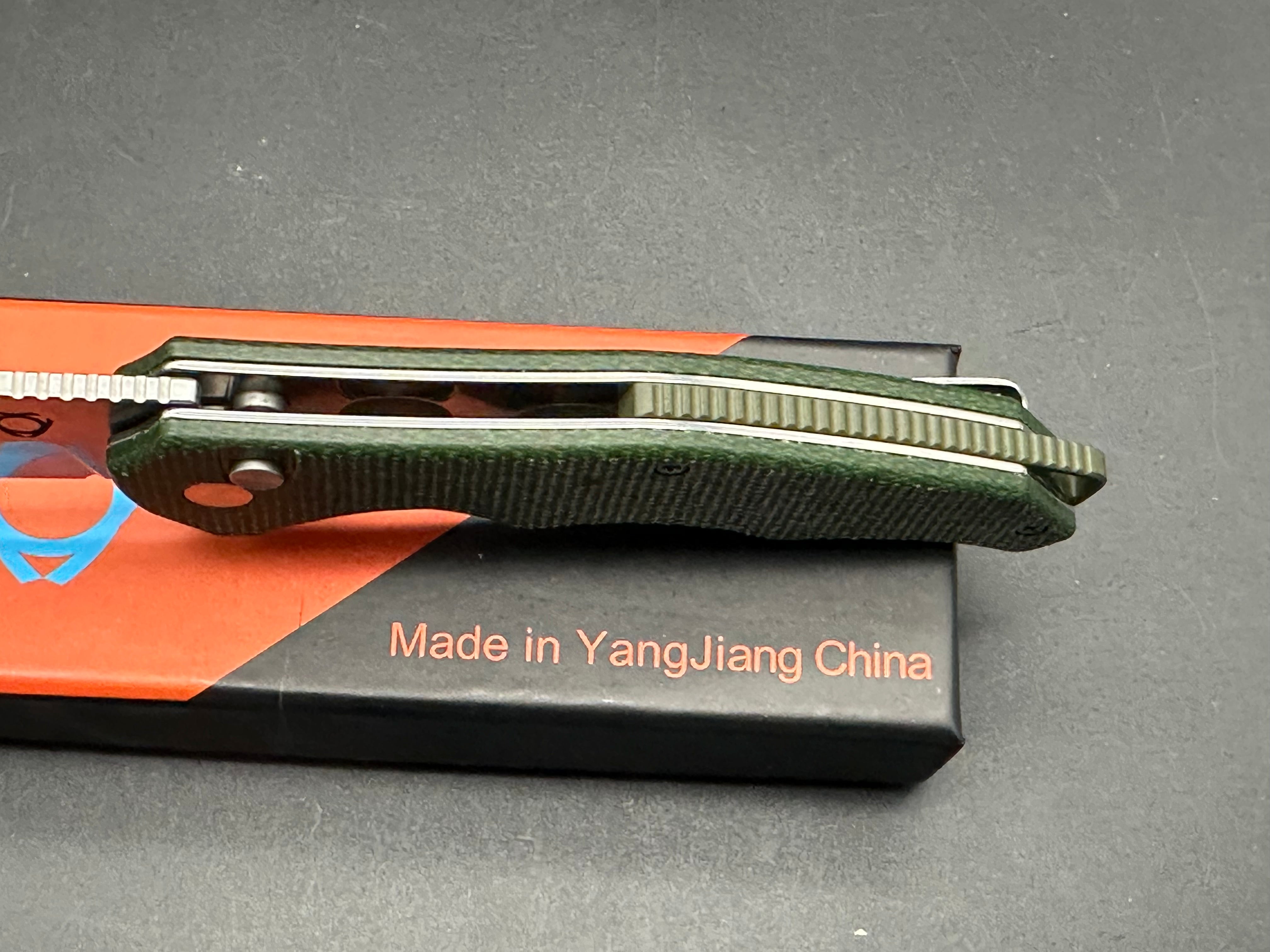 SIXLEAF Folding Pocket Knife with Green Micarta Handle - 8CR13MOV Stainless Steel Blade - Compact EDC Knife for Camping, Hiking & Outdoor Adventures