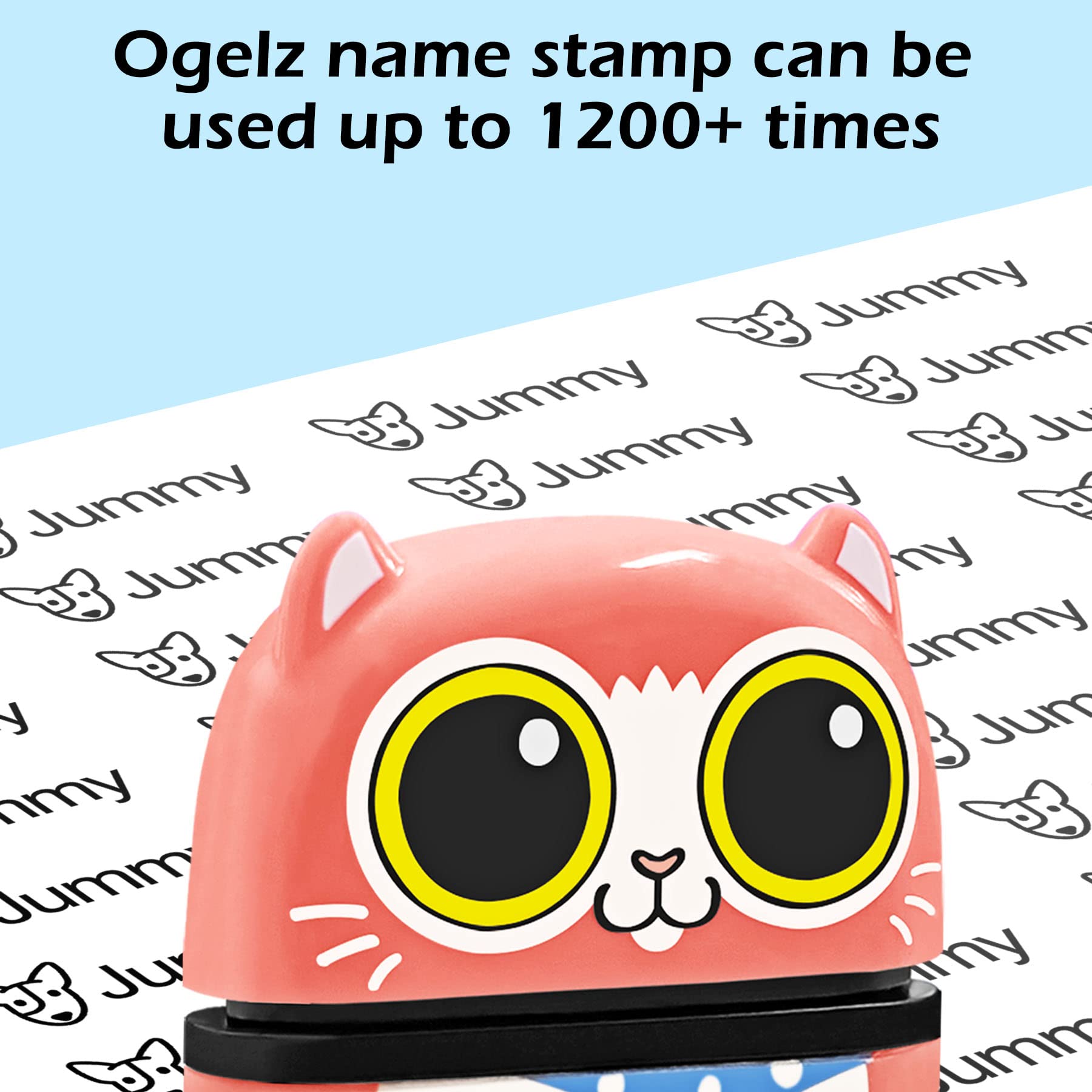 Personalized Name Stamp for Kids Clothes - Custom Washable & Dryer Safe Clothing Labels - Cute Animal Design (Lovely Cat) - Perfect for Daycare, Preschool & Nursing Home Organization