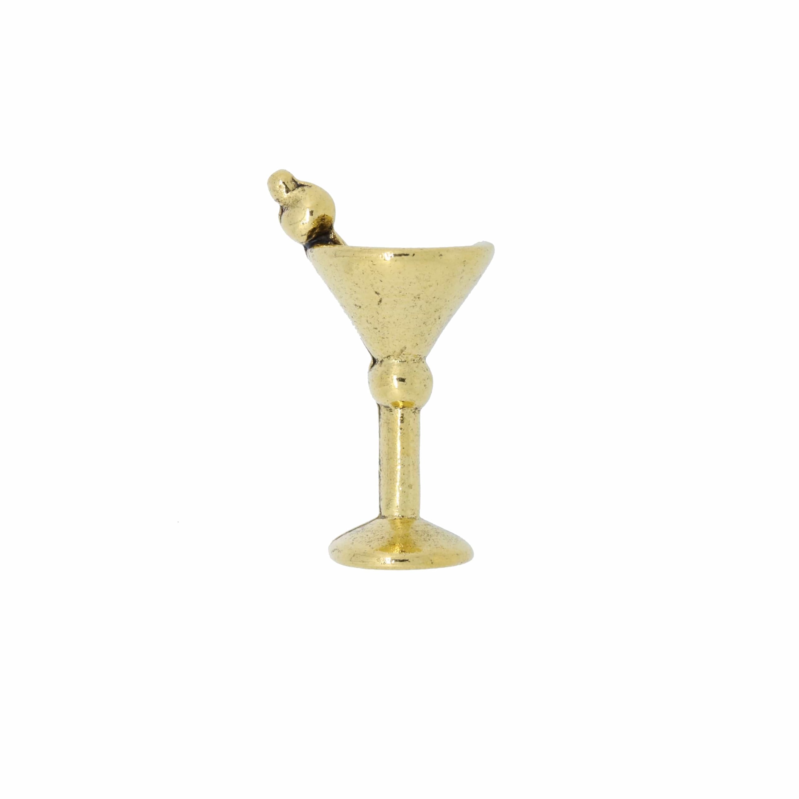 Jim Clift Design Martini Glass Gold Lapel Pin - Elegant Cocktail Party Accessory for Bartenders & Martini Lovers - Perfect for Weddings, Proms & Formal Events