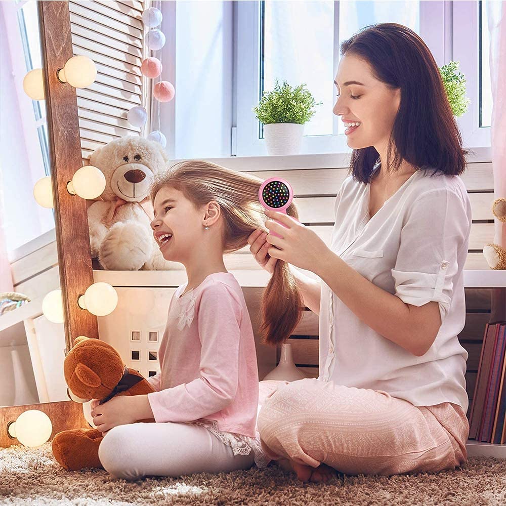 Unicorn Hair Brush Set with Massage Comb & Mirror - Cute Styling Tools for Girls, Perfect Birthday Gift (Pack of 2) - Ideal for Home, Travel & Salon Use