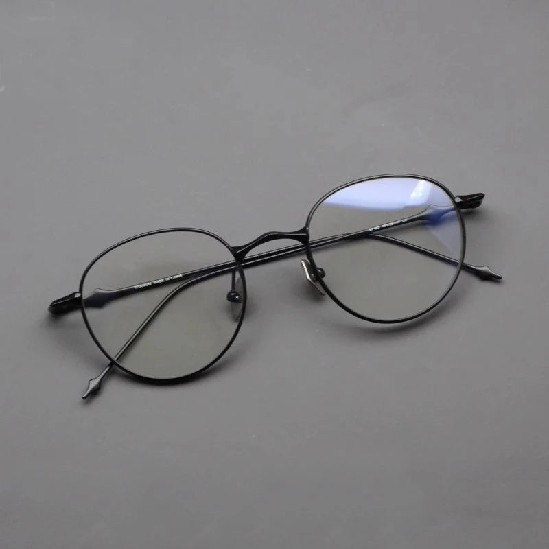 Stylish Black Titanium Oval Round Eyeglasses for Women - Lightweight & Durable Full Rim Frames - Perfect for Work, Reading & Everyday Fashion
