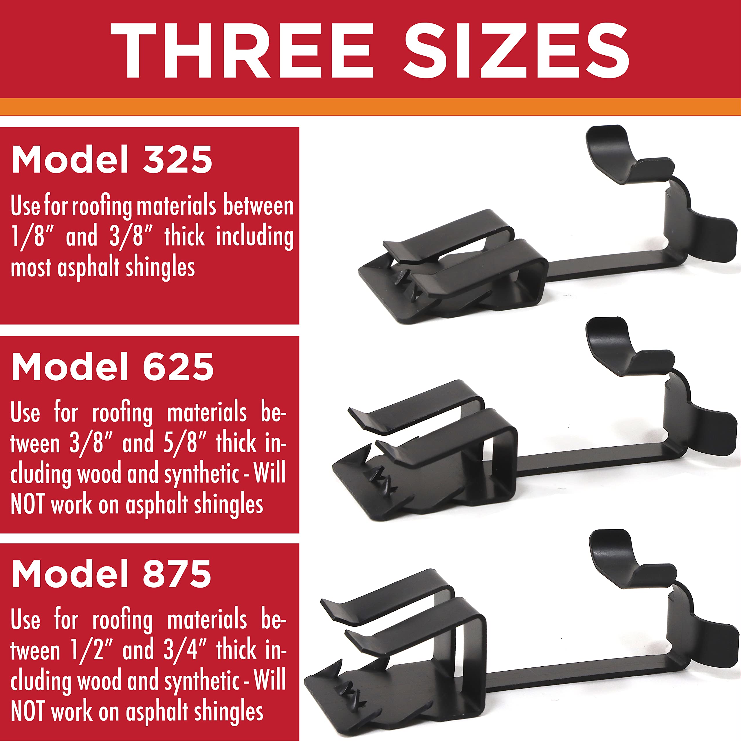 Roof Clips for Heat Tape & Electric Cables - Nail-Free Outdoor Cable Clips (.625-25 Pack) | Prevents Roof Damage | Ideal for Roof Heat Cable Installation & Winter Home Protection