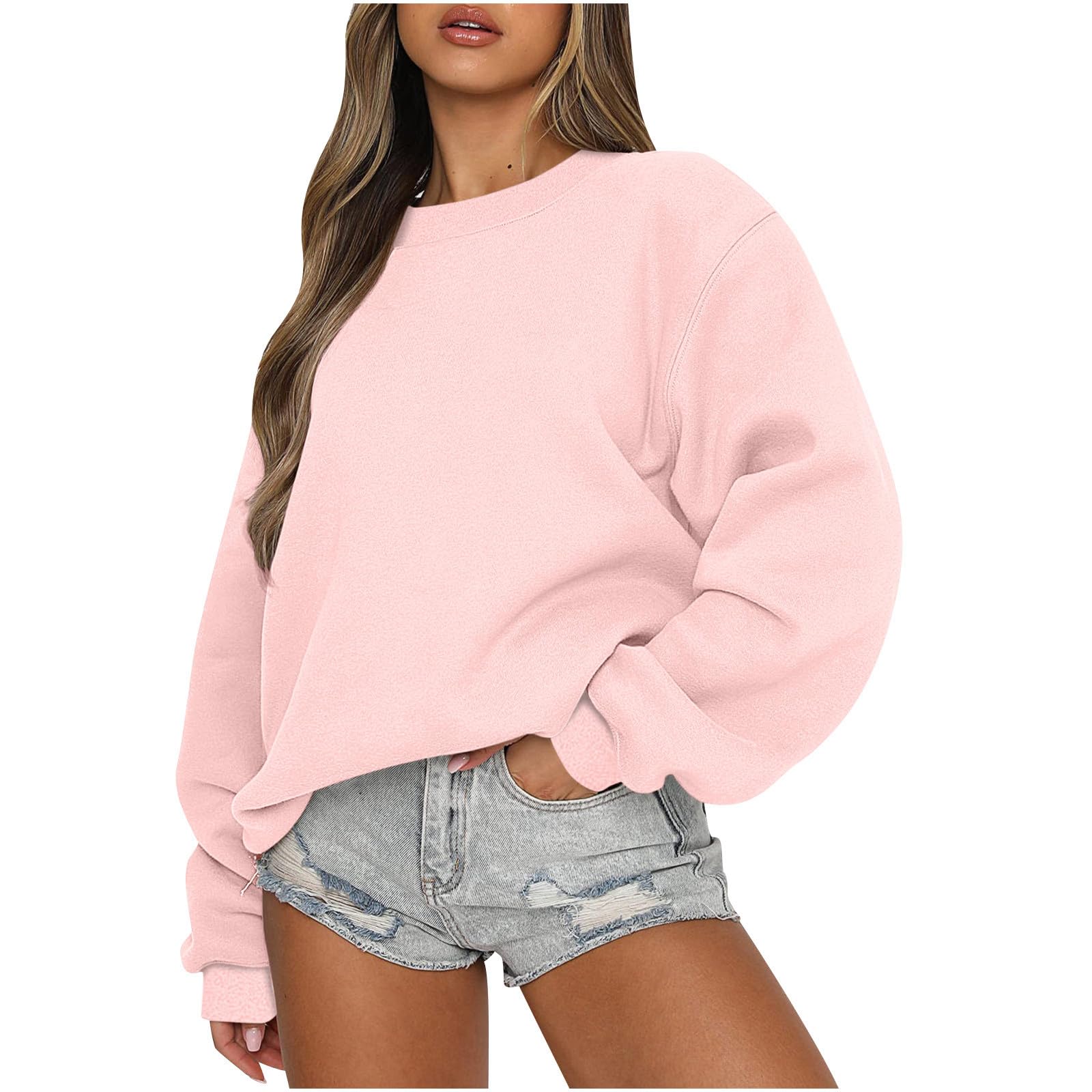 Women's Oversized Crew Neck Pullover Sweatshirt - Soft Winter Sweater for Fall & Winter 2023 Fashion - Cozy Casual Outfit for Daily Wear, Lounge, and Cold Weather