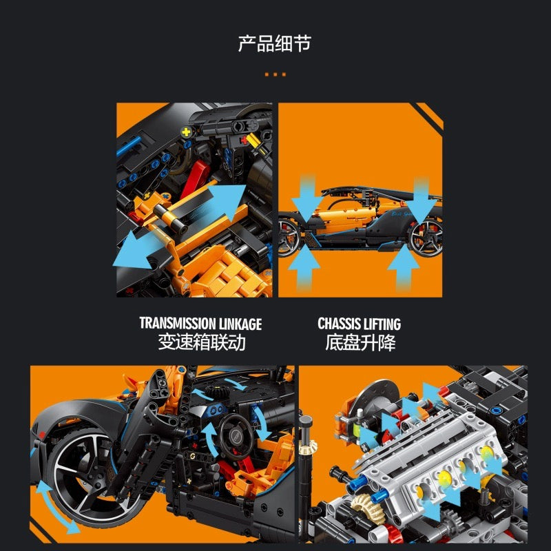 3862 PCS Y18001 Sabre P1 1:8 Scale RC Car Building Blocks Set - High-Speed Off-Road Racing Toy for Kids & Adults - Perfect for DIY Construction, Collecting, and Competitive Racing Scenes
