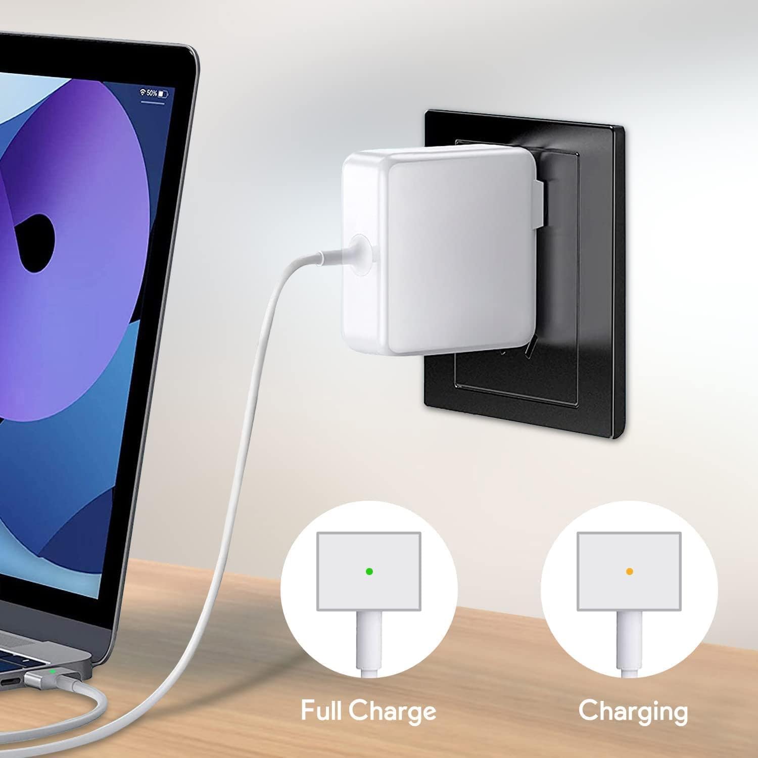 85W MacBook Pro Charger - Fast Charging AC Adapter with 2-Prong Connector, Compatible with MacBook Pro & Air 13-15 Inch (Mid 2012 & Newer) - Perfect for Travel, Office & Home Use