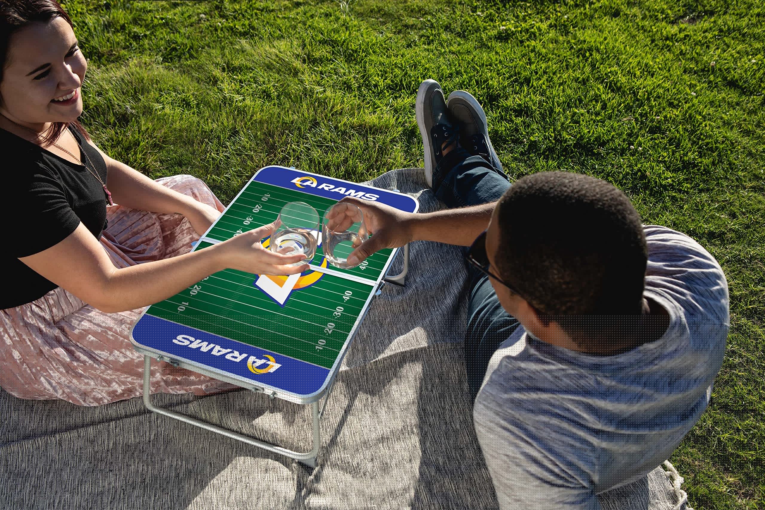 PICNIC TIME NFL Concert Mini Portable Folding Table - Small Lightweight Picnic Table for Outdoor Games, Tailgating, Camping & Beach Parties