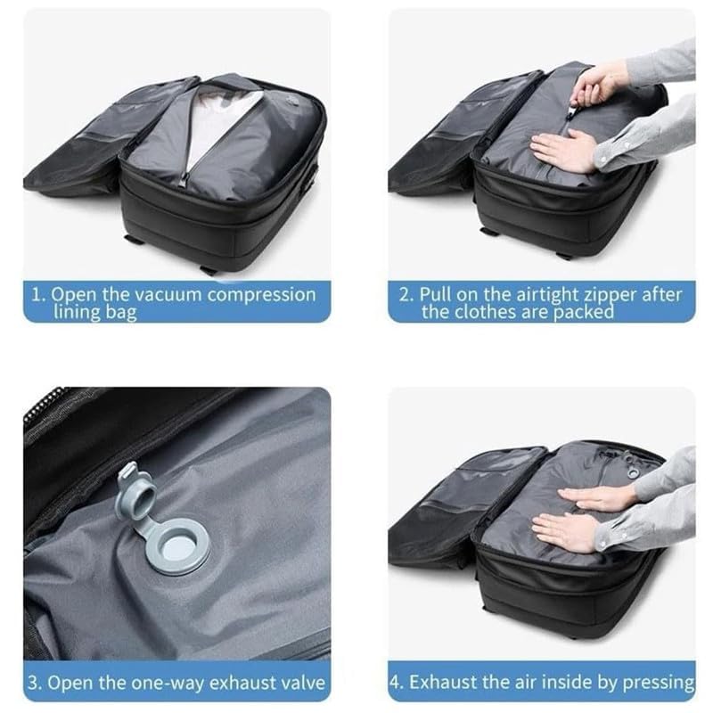 Alepeak 60L Expandable Vacuum Backpack with Air Pump - Water Resistant VacPack for Travel, Camping & Storage | Portable Compression System for Space Saving Packing