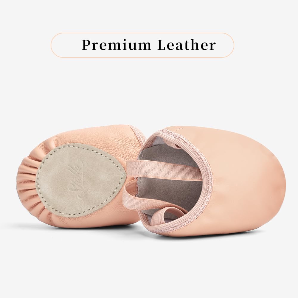 Stelle Leather Half Soles Dance Shoes for Women & Men - Lyrical Pirouette Turners for Ballet, Contemporary & Jazz Dance - Perfect for Turning Practice & Performances (Girls/Boys/Adults)
