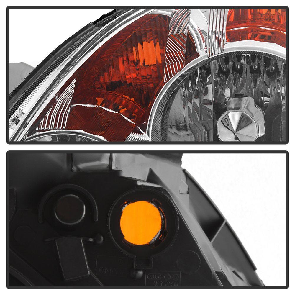 ACANII Chrome OE Style Headlights Replacement for 2005-2006 Honda CR-V - Left & Right Pair - Durable Front Lamps for Night Driving & Foggy Conditions