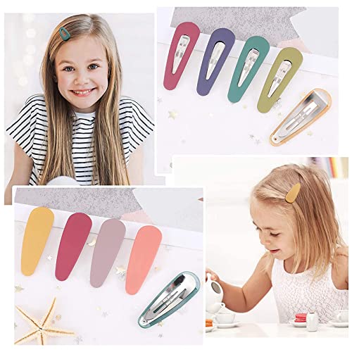 FAMEZA 20 Pack Hair Clips for Women & Girls - Acrylic Metal Snap Barrettes, Matte Hairpins Fashion Accessories for Kids & Teens - Perfect for School, Parties, and Everyday Styling