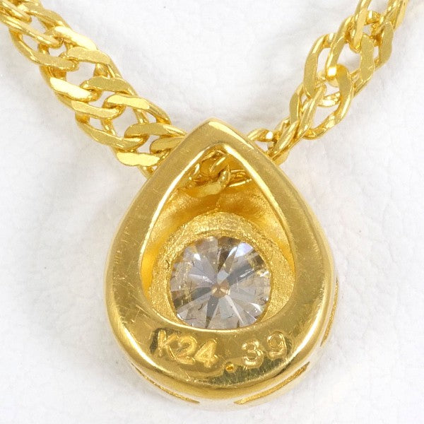 24K Yellow Gold Diamond Necklace for Women - Elegant & Luxurious Jewelry Gift for Anniversary, Wedding, Valentine's Day