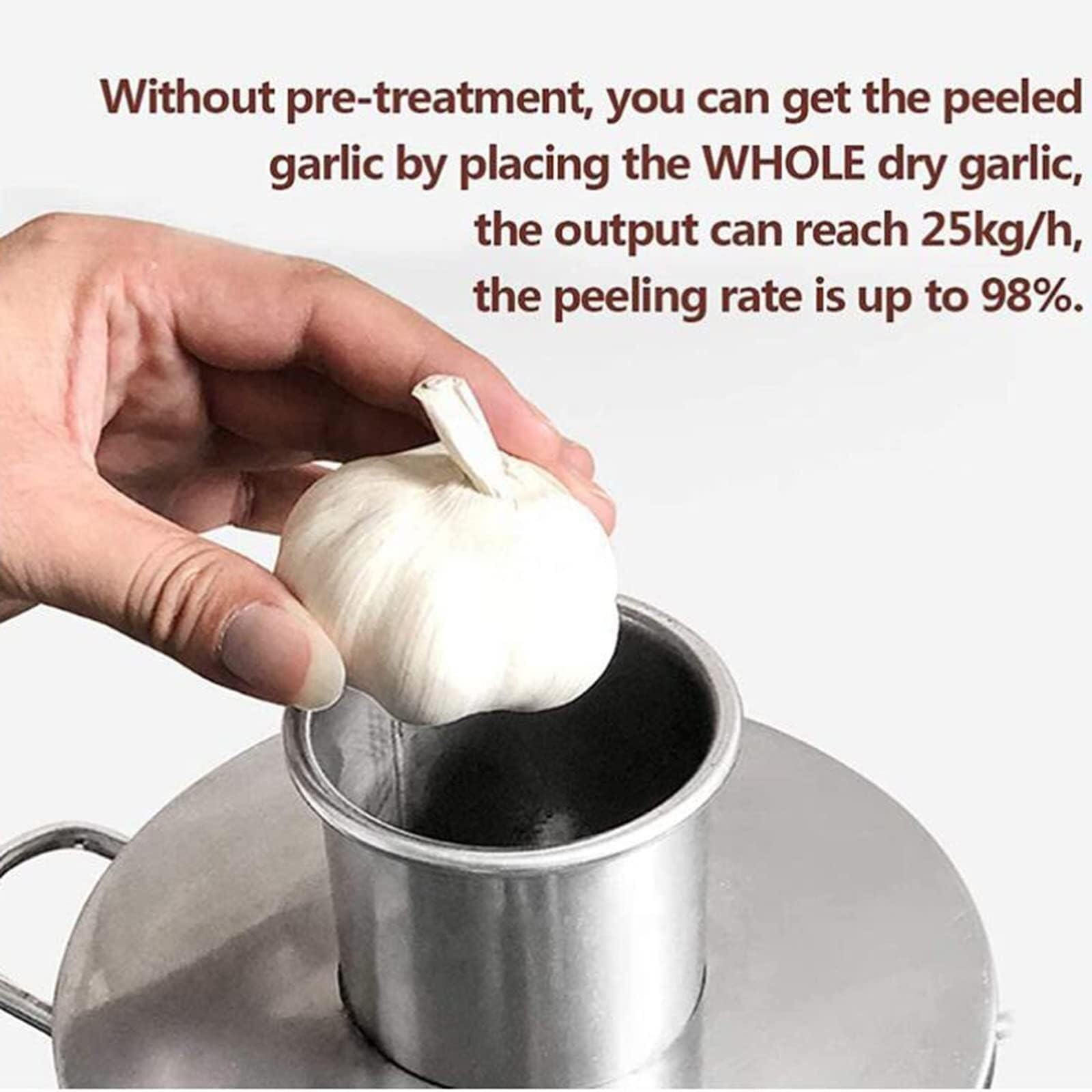 Electric Garlic Peeler Machine - 110V/220V Commercial Grade, 30kg/H Capacity, 200W Stainless Steel Garlic Peeling & Separator for Restaurants, Kitchens & Food Processing (220V Option) - Perfect for Bulk Garlic Peeling, Meal Prep & Commercial Food Production