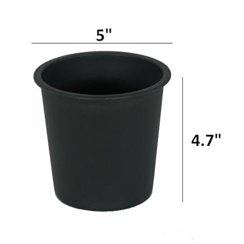 Catleza 5-Pack Plastic Plant Pots for Nursery & Garden with Drainage Holes - Ideal for Indoor Plants, Succulents, Herbs & Seedlings