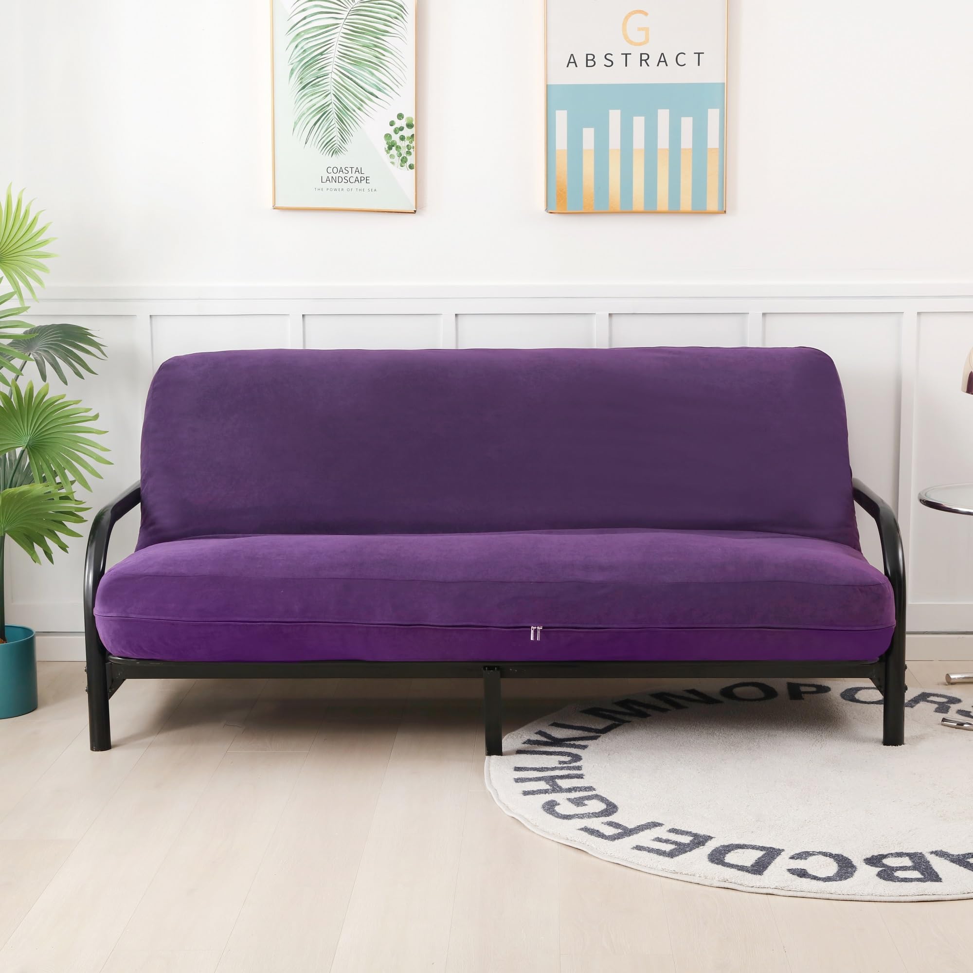 OctoRose Purple Micro Suede Futon Cover 54x75