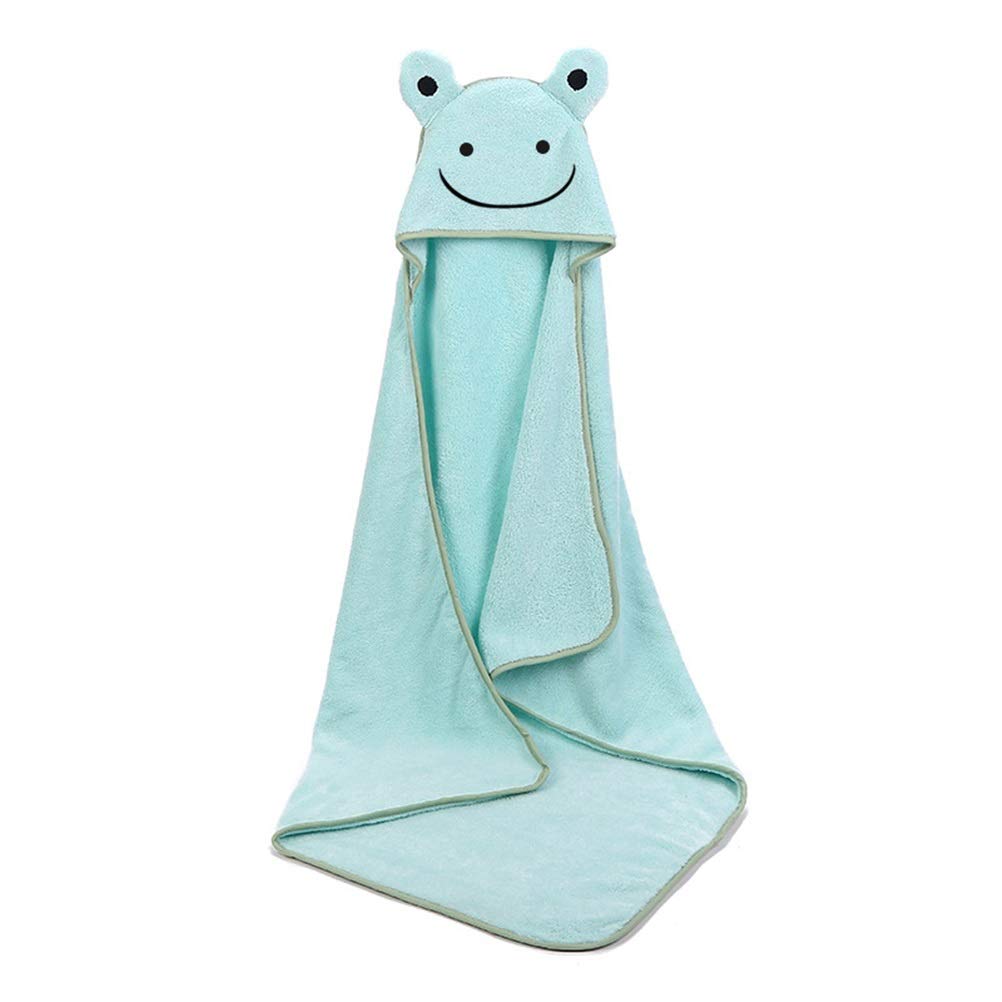 CSTZZ Soft Velvet Baby Poncho Hooded Bath Towel 90x90cm - Fleece Hooded Infant Towel Blanket for Newborns & Toddlers (Green) - Perfect for Bath Time, Swimming & After Shower Wrap