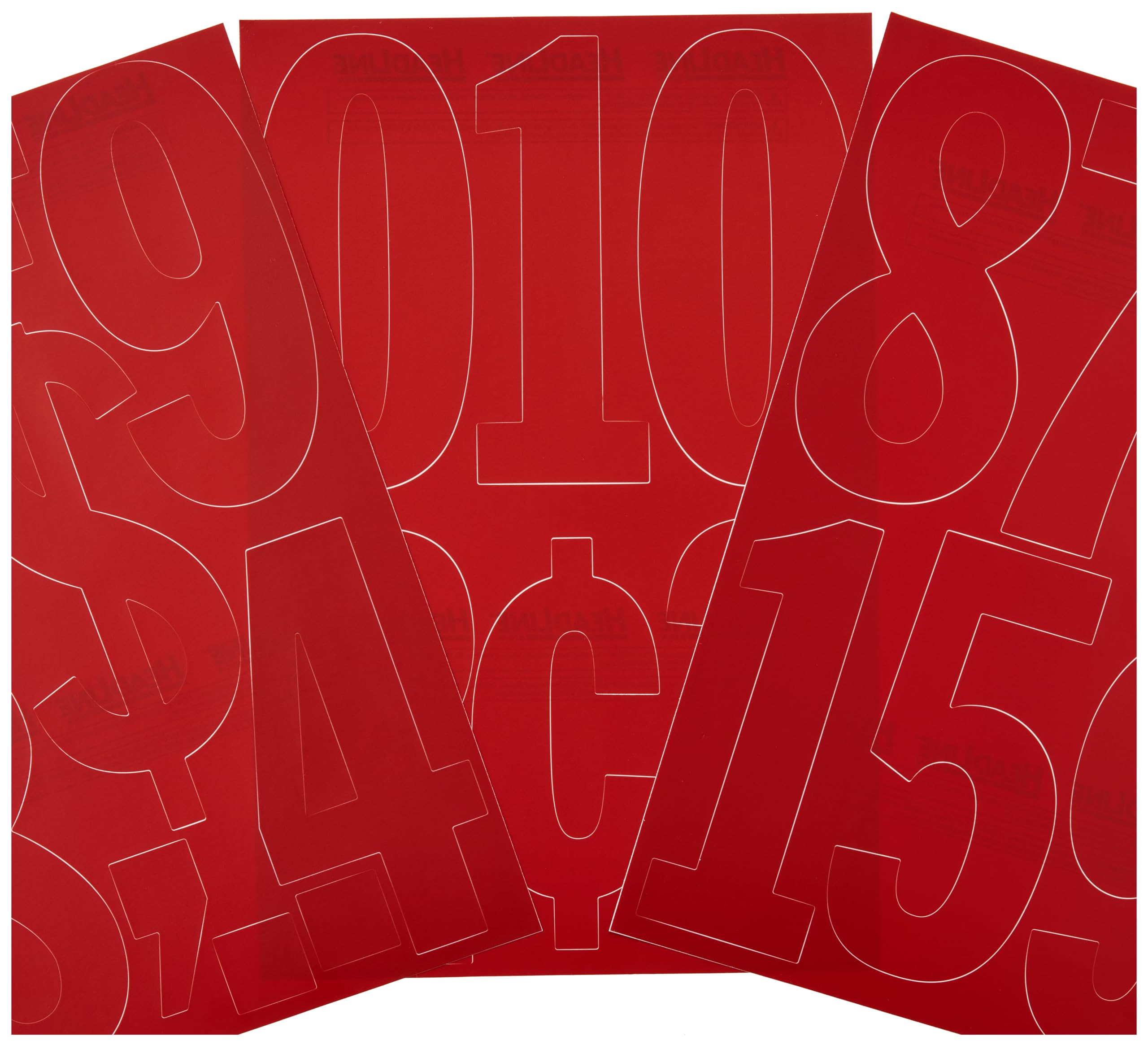 6-Inch Red Stick-On Vinyl Numbers 32623 - Made in USA - Perfect for Mailboxes, Address Signs & Home Organization