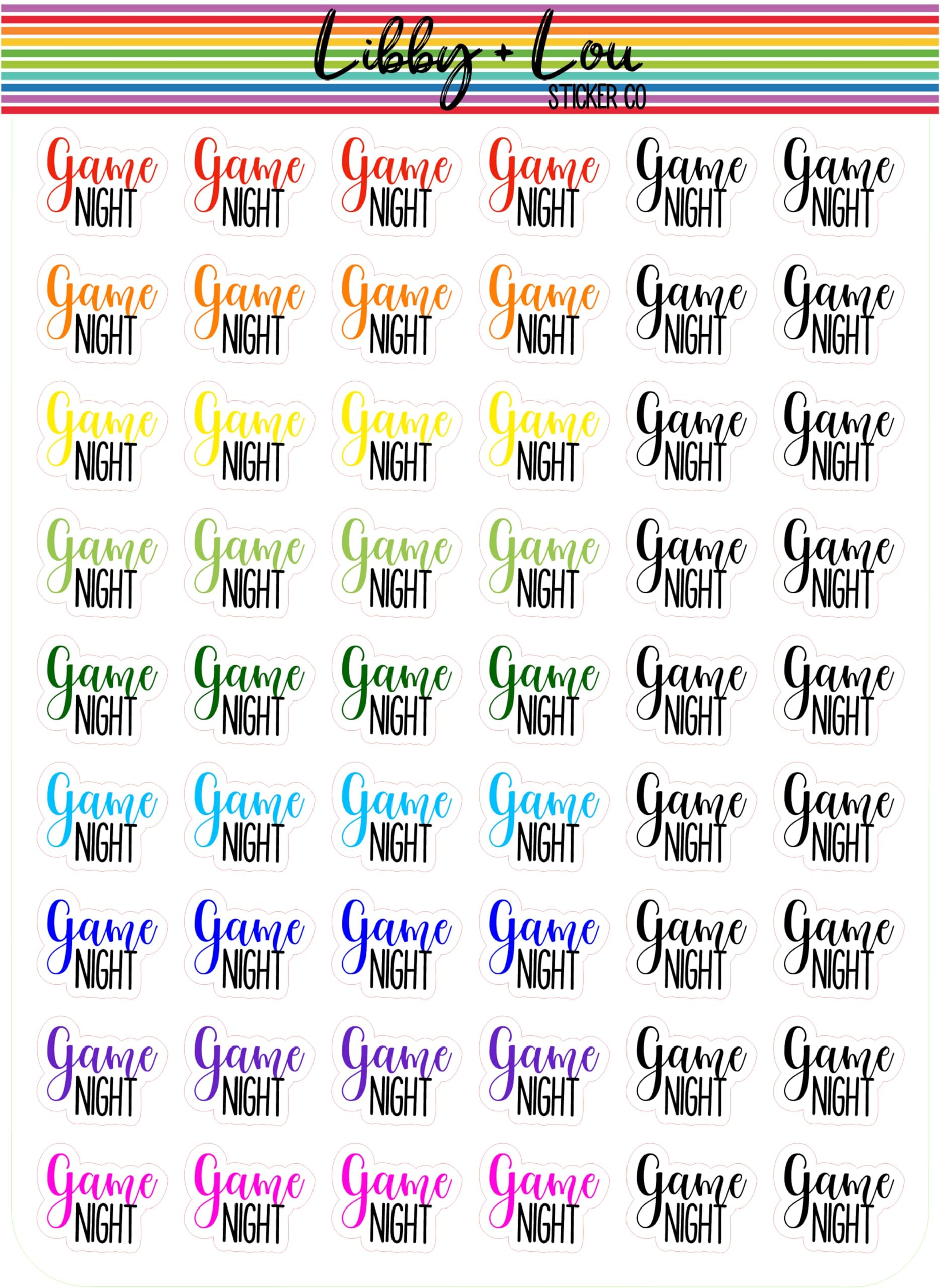 Game Night Planner Stickers - Party Planning for Fun Gatherings