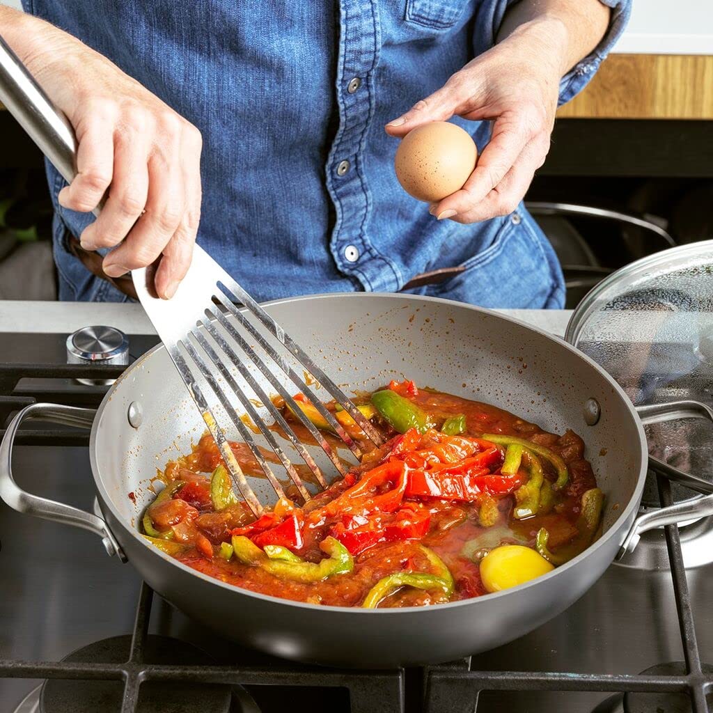 GreenPan Chatham 11-Inch Non-Toxic Ceramic Nonstick Frying Pan - PFAS-Free, Oven & Dishwasher Safe, Gray - Perfect for Healthy Cooking, Sautéing & Everyday Meals
