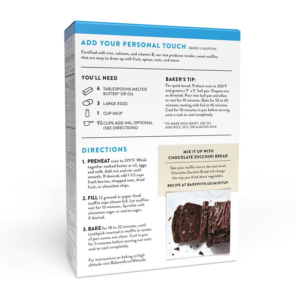 King Arthur Gluten Free Muffin Mix, 16 oz - All-Purpose Baking Mix for Delicious Homemade Muffins, Perfect for Breakfast, Snacks & Special Diets