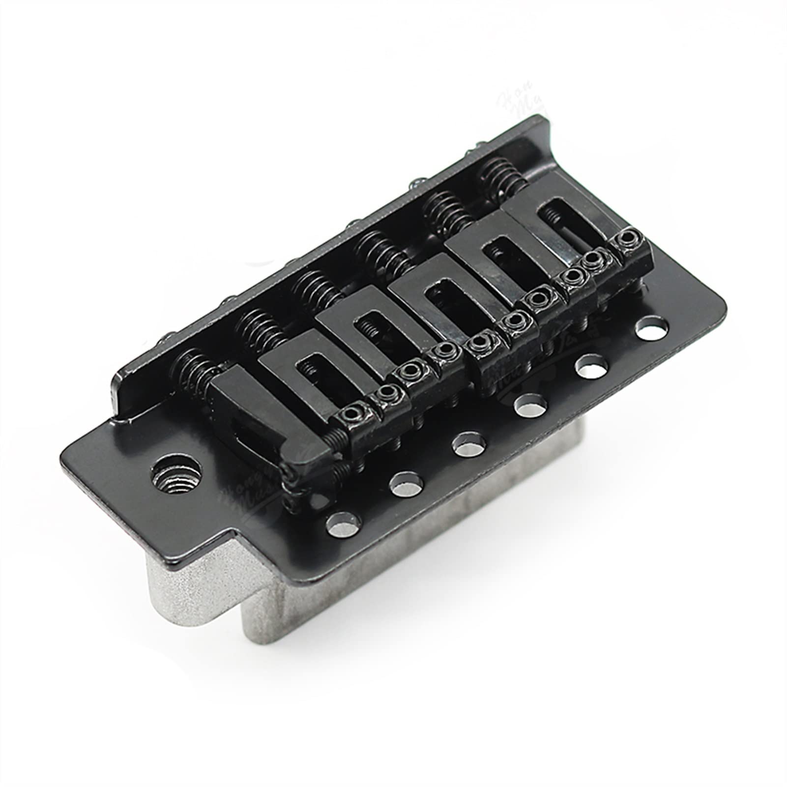 Electric Guitar Bridge - Single Shake Vibrato System with Puller Plate & Flat String Code for Rocker Six HOL Guitar Replacement Parts (Black) | Perfect for Rock, Metal & Blues Performances