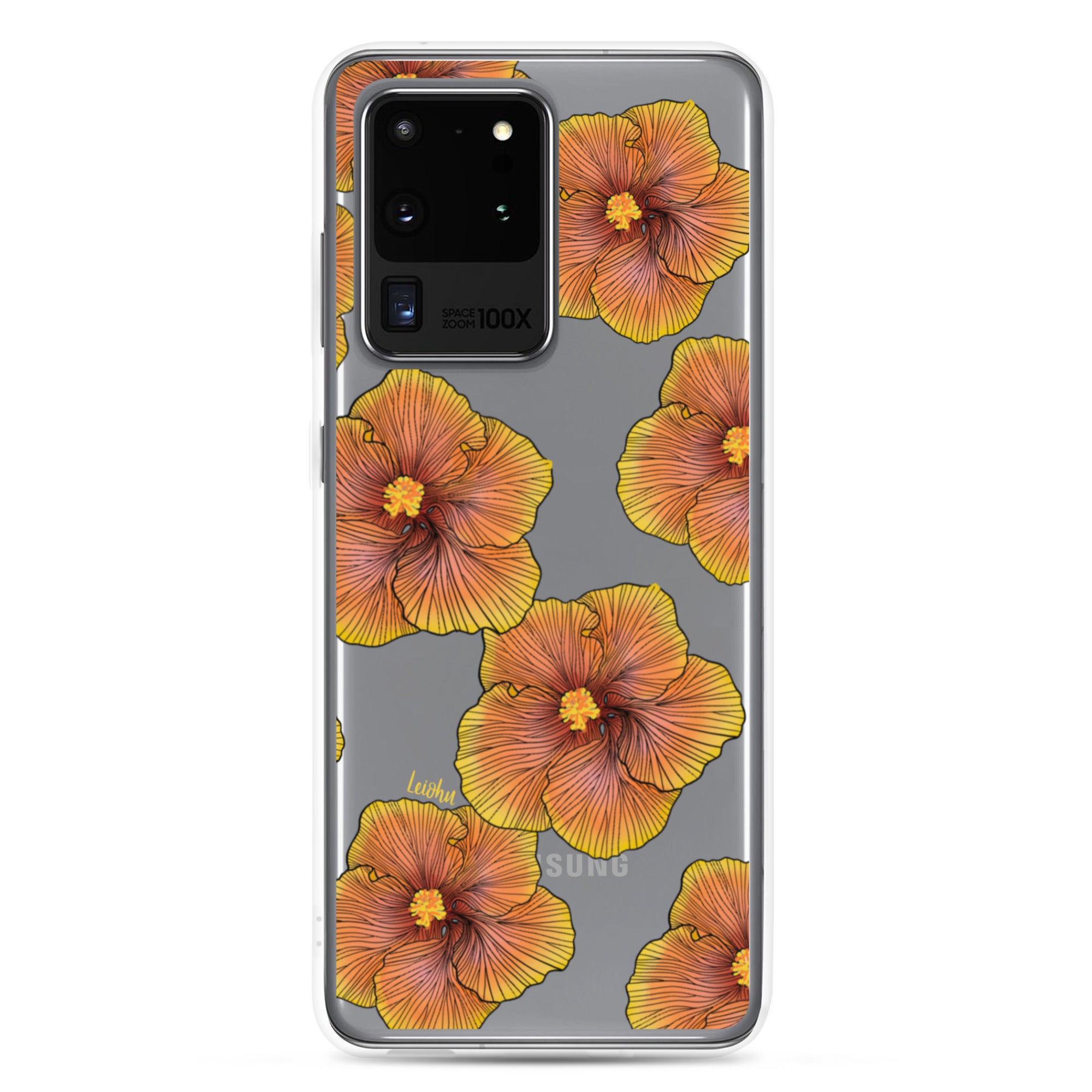 Sunrise Hibiscus Clear Phone Case for Samsung Galaxy - Slim Protective Cover for Everyday Use & Style