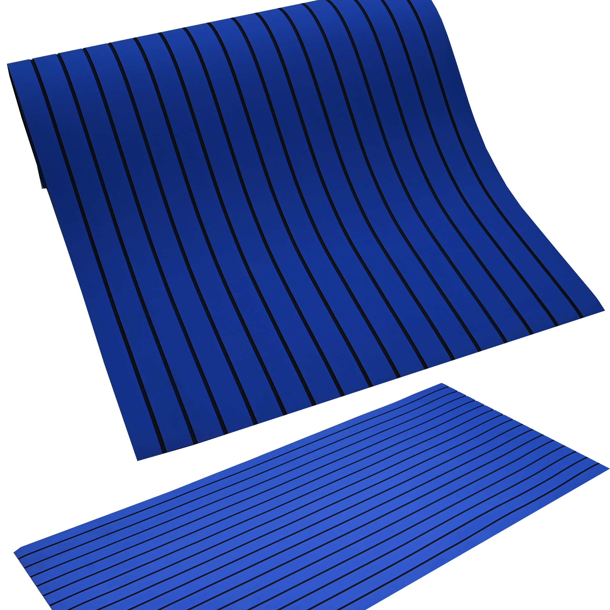 **CNLZ EVA Foam Faux Teak Decking - Self-Adhesive Non-Slip Boat Flooring Mat for Marine, Yacht, RV & Pool (94.5