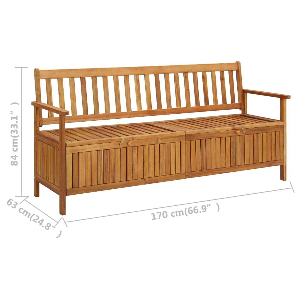 Acacia Wood Patio Storage Bench - Outdoor Deck Box with Seat for Garden, Pool & Porch - Perfect for Storing Cushions, Toys & Tools - Ideal for Backyard, Deck & Patio Furniture Organization