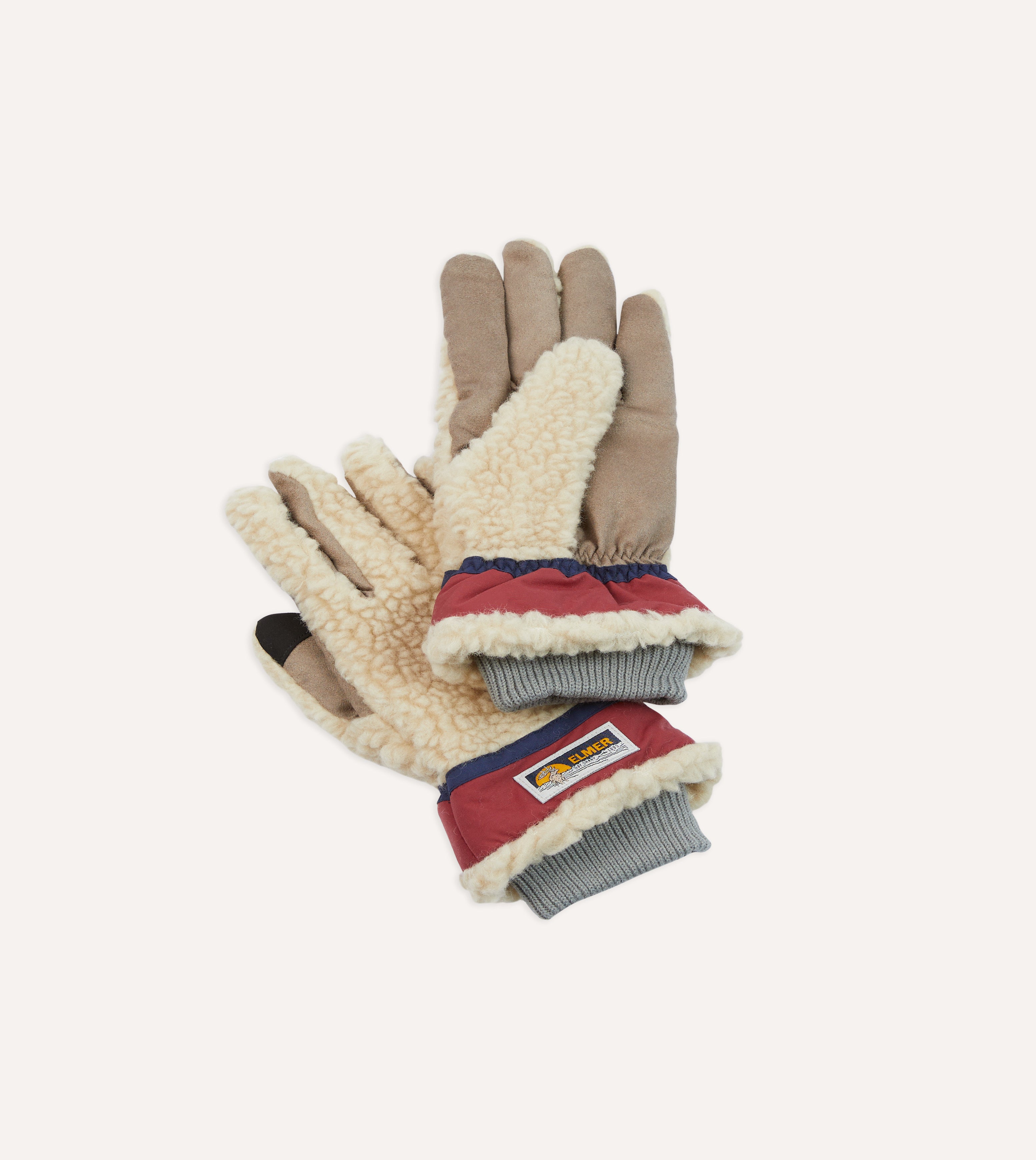 Elmer Ecru Wool Pile Gloves - Warm Winter Gloves for Men & Women - Soft & Cozy Knitted Handwear for Outdoor Activities, Skiing, Hiking, and Cold Weather Protection