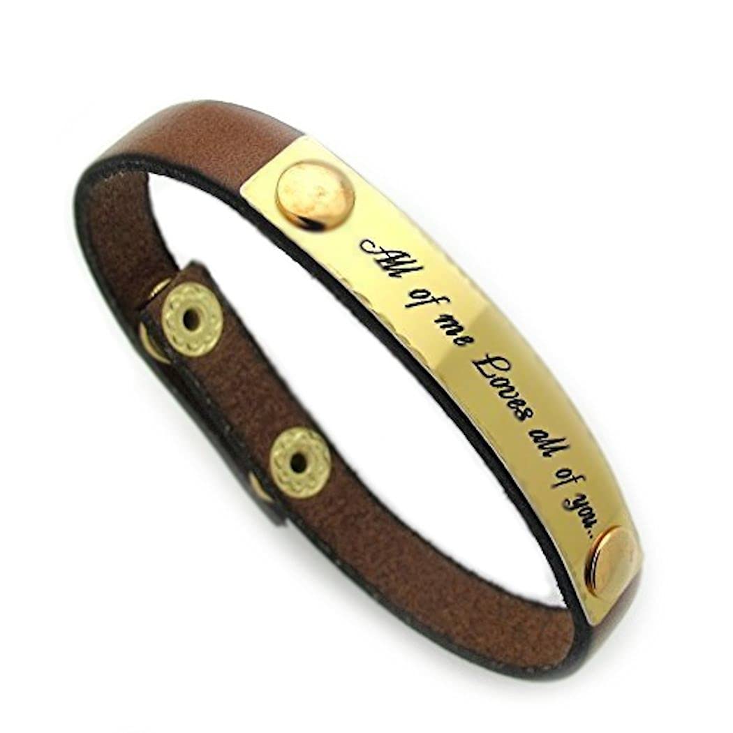 Personalized Leather Men's Bracelet - Engraved Custom Cuff for Him - Unique Groomsmen & Boyfriend Gift - Stylish Mens Accessory for Weddings, Anniversaries & Special Occasions