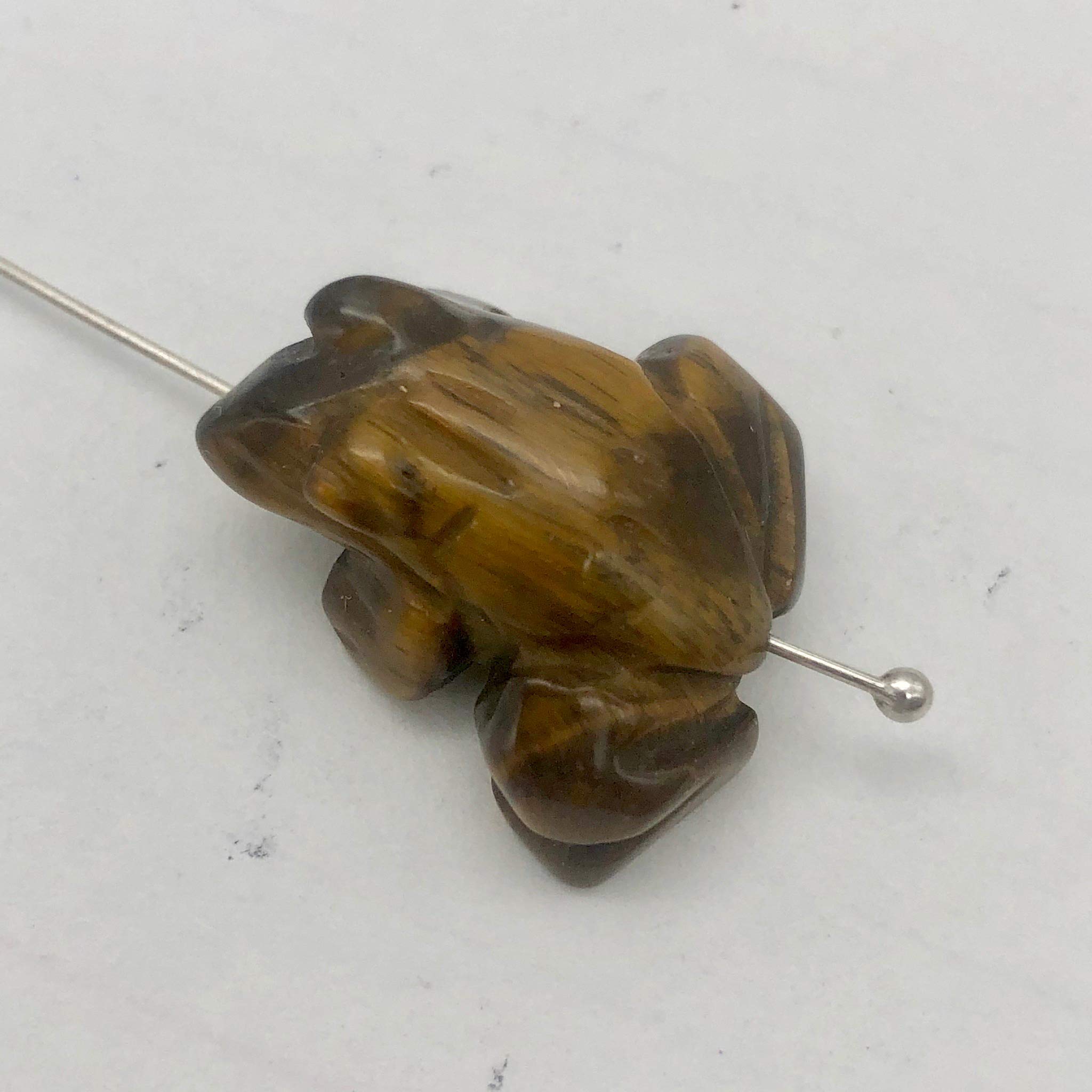 Hand Carved Tigereye Frog Beads for Jewelry Making - Prosperity 2 | Natural Stone Beads for DIY Bracelets, Necklaces & Spiritual Crafts