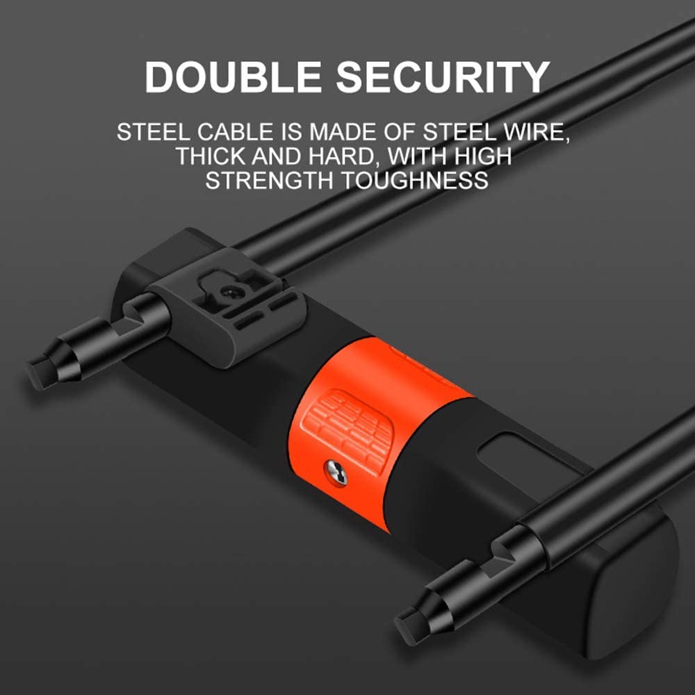 Heavy Duty Anti-Theft Bike U Lock with 14mm Shackle & 1.2m Cable - Secure Bicycle Lock for Road, Mountain & Electric Bikes - Perfect for Urban Commuting, Outdoor Adventures & Bike Parking Safety