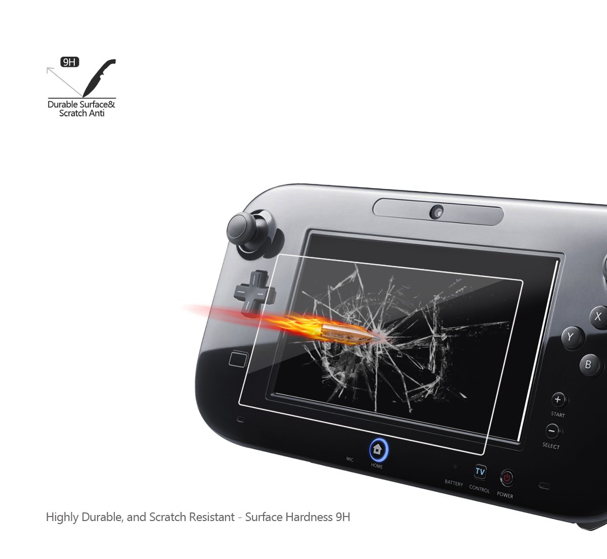Premium 2-Pack Tempered Glass Screen Protector for Nintendo Wii U - 0.3mm Ultra-Thin 2.5D HD 9H Hardness Scratch-Resistant Screen Protector Film - Perfect for Gaming Protection & Long-Lasting Use