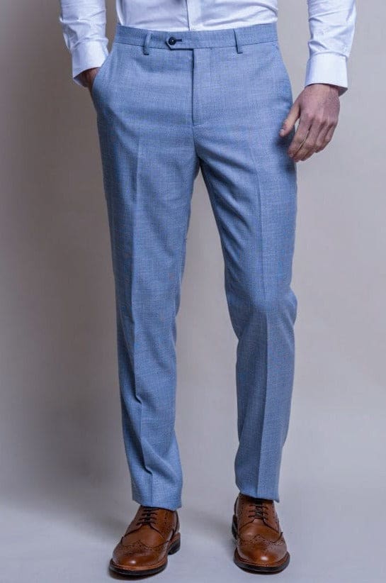 Cavani Miami Men's Sky Blue Dress Pants - Slim Fit Casual Chinos for Office, Business & Formal Wear