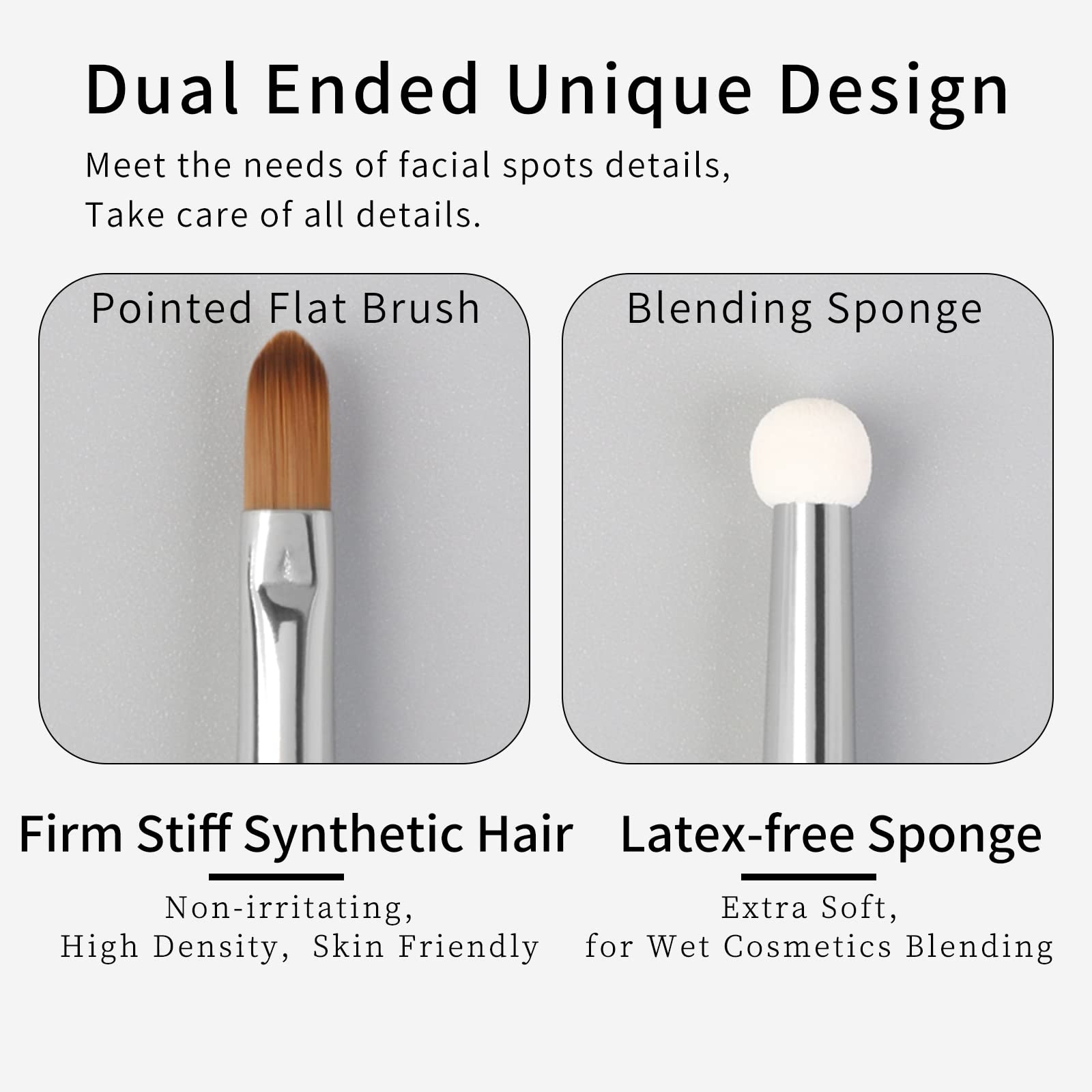 Best Under Eye Concealer Sponge & Blending Brush Set with Lip Brush – Perfect for Makeup Application, Contouring, and Touch-Ups