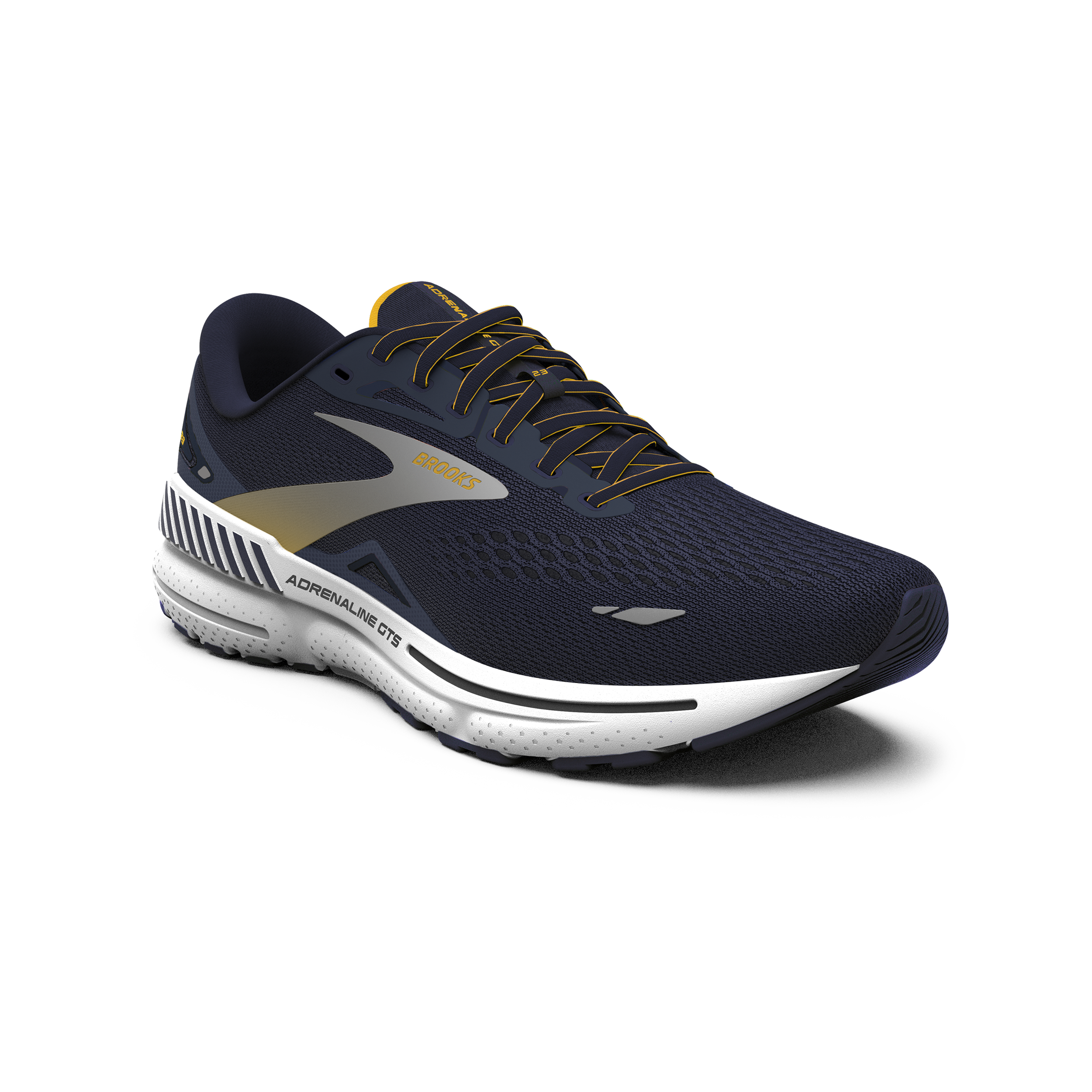 Brooks Adrenaline GTS 23 Running Shoes for Men - Navy/Saffron/White - D Width - Stability & Support for Road Running, Jogging & Daily Wear
