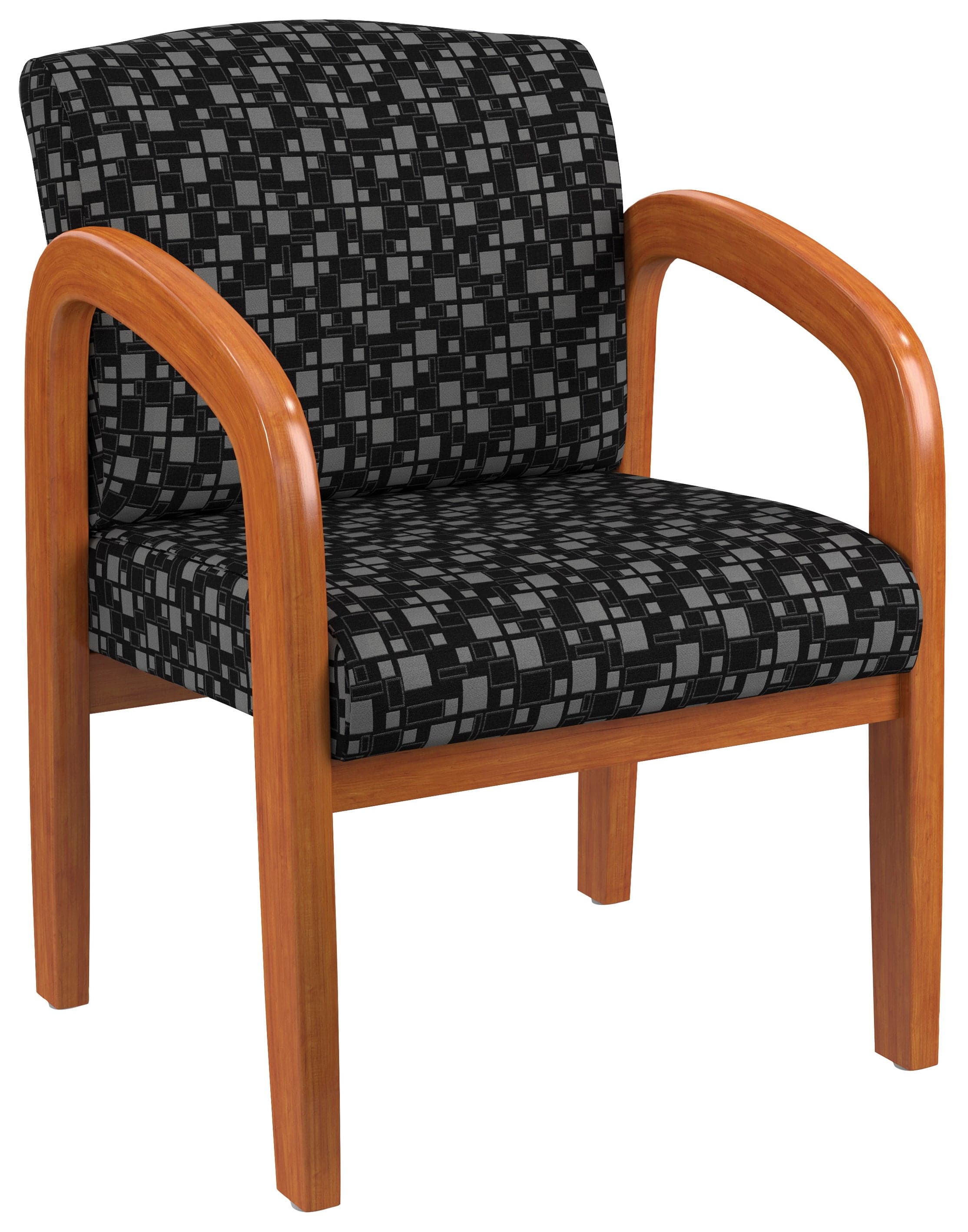 Work Smart Medium Oak Finish Wood Visitors Chair [WD380] - Comfortable Office Guest Seating for Reception & Conference Rooms