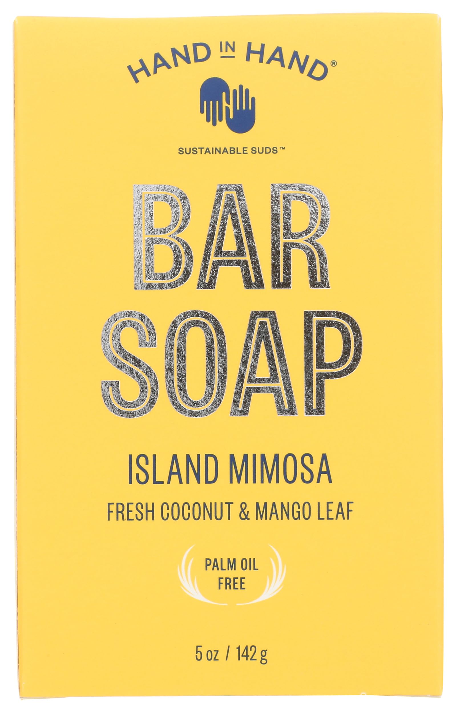 HAND IN HAND Island Mimosa Bar Soap - 5 oz | Natural, Moisturizing & Vegan Body Soap for Women & Men | Perfect for Shower, Bath & Gift Sets