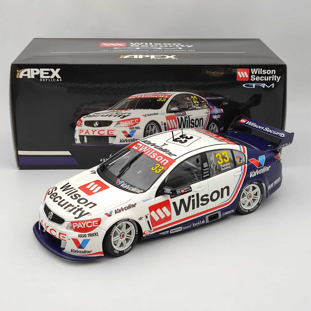 1/18 Scale Apex Wilson Racing #33 Tander/Golding 2017 Sandown 500 Diecast Model Car - Limited Edition Collectible for Racing Fans & Display Showcase