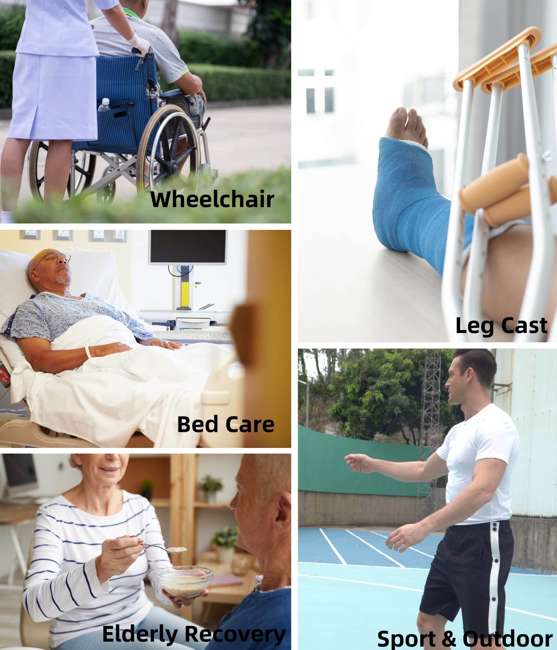Post Surgery Adaptive Tear Away Shorts for Men - Wide Leg Snap Loose Fit Comfort Shorts for Recovery & Physical Therapy | Ideal for Hospital, Home Care & Mobility Assistance