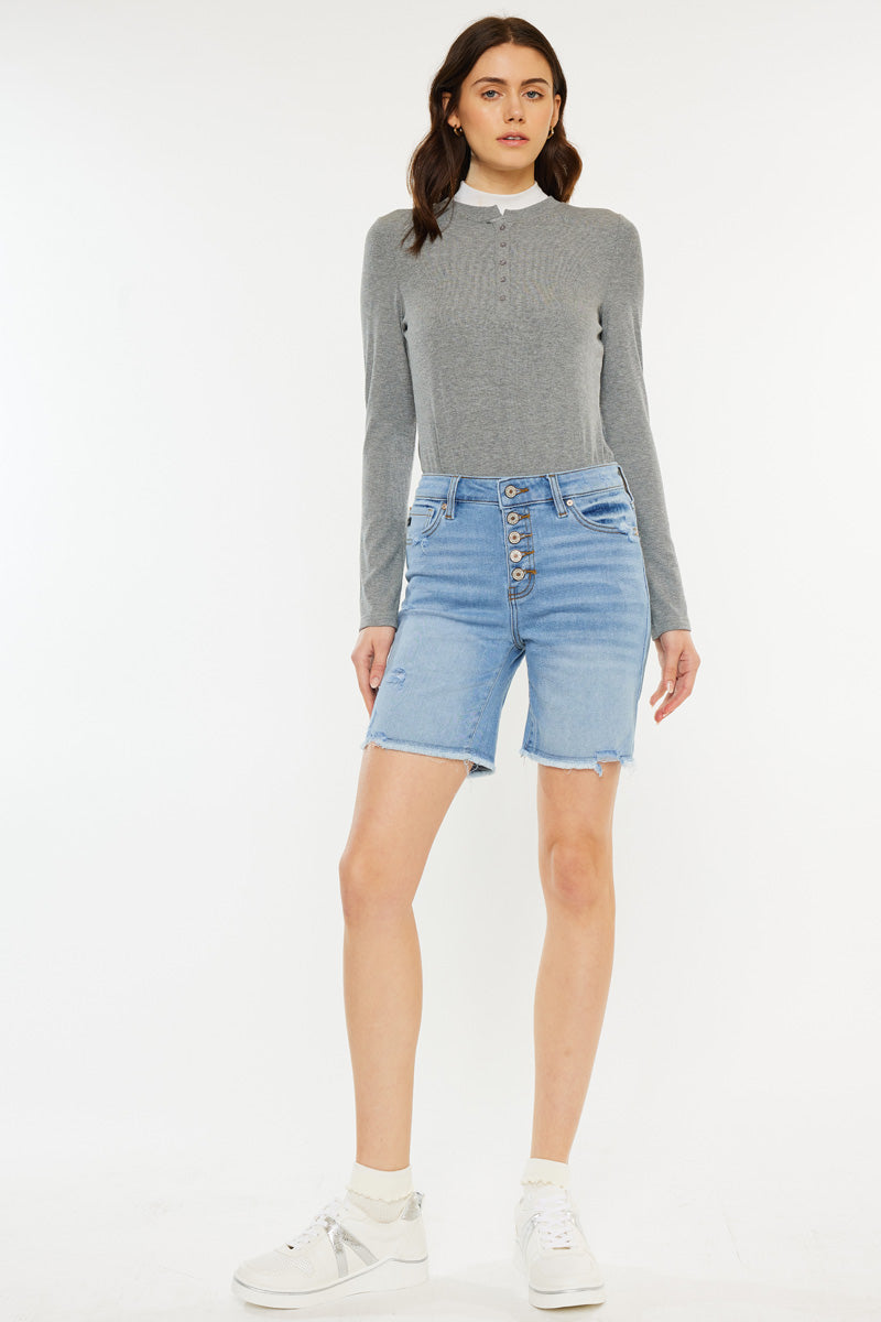 Stylish Sandy High Rise Bermuda Shorts for Women - Comfortable Casual Summer Shorts for Beach, Travel & Everyday Wear